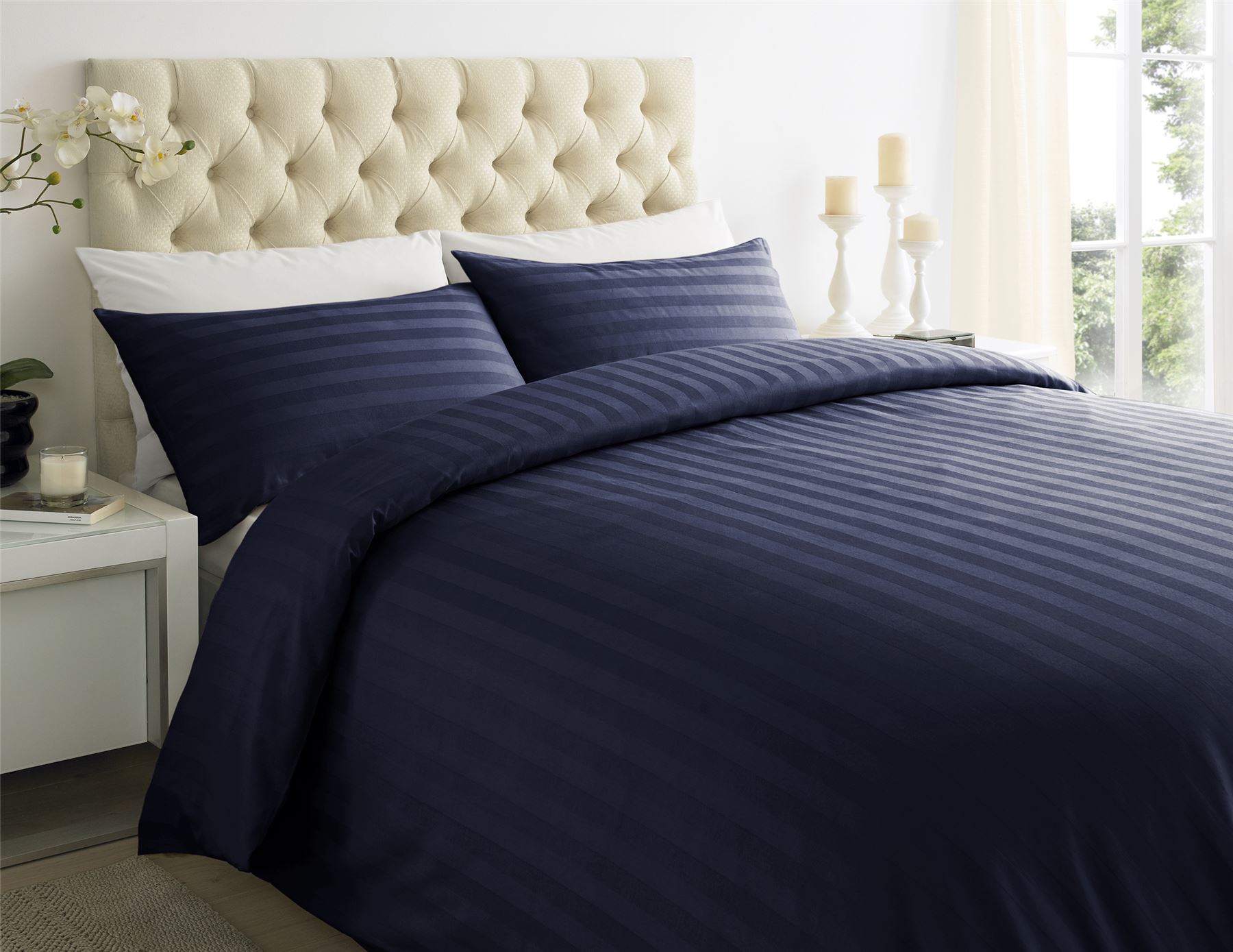 250tc egyptian cotton sateen stripe duvet quilt cover bedding set ebay navy blue egyptian cotton sheets