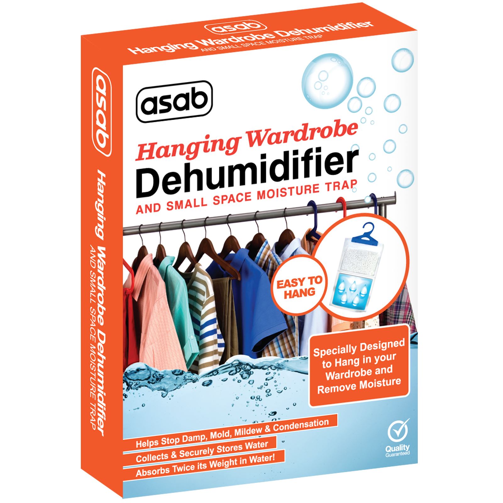 Hanging Wardrobe Dehumidifier Bag Damp Trap Mildew Absorb Humid Air