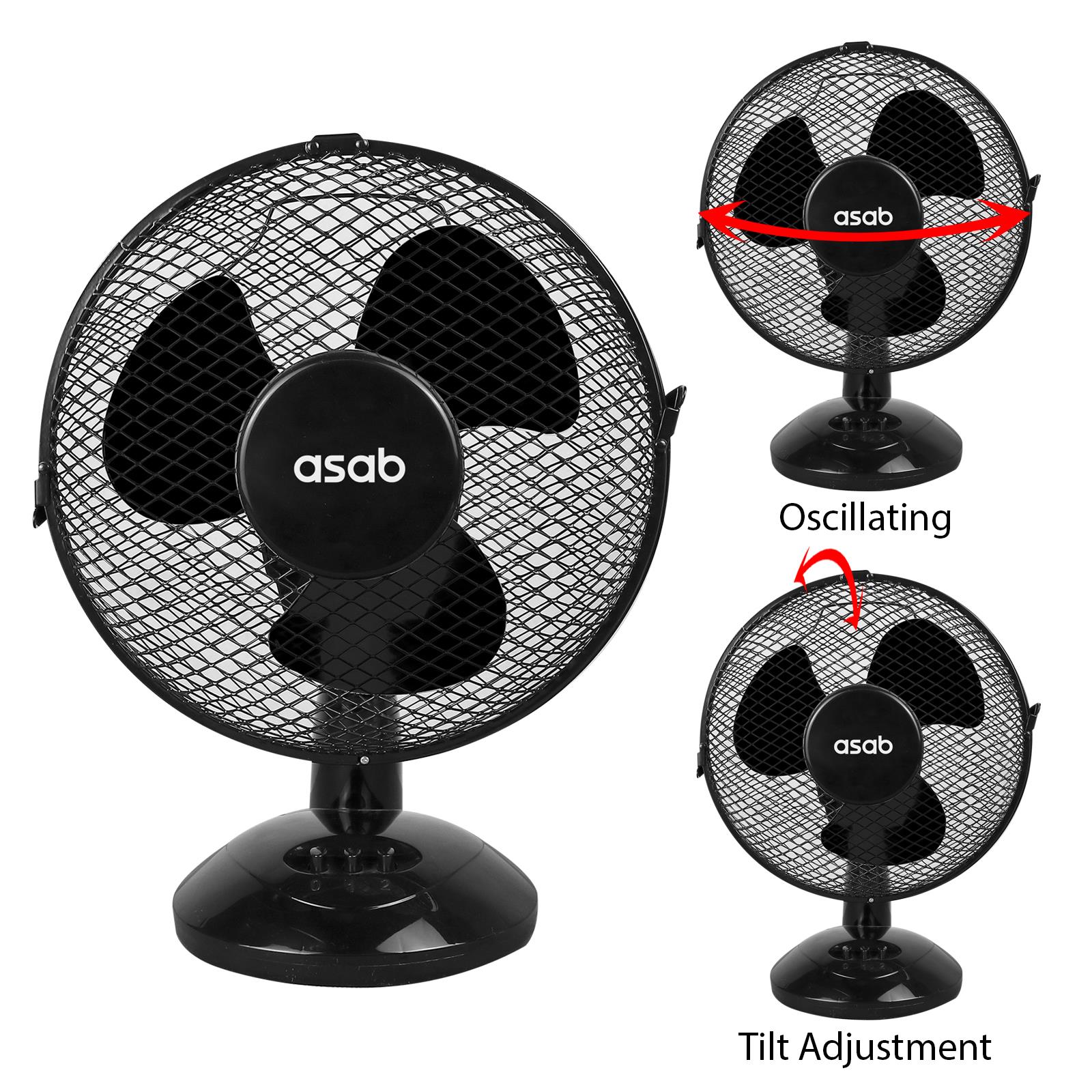PEDESTAL COOLING FAN DESK FANS OSCILLATING STAND STANDING HOME OFFICE 3