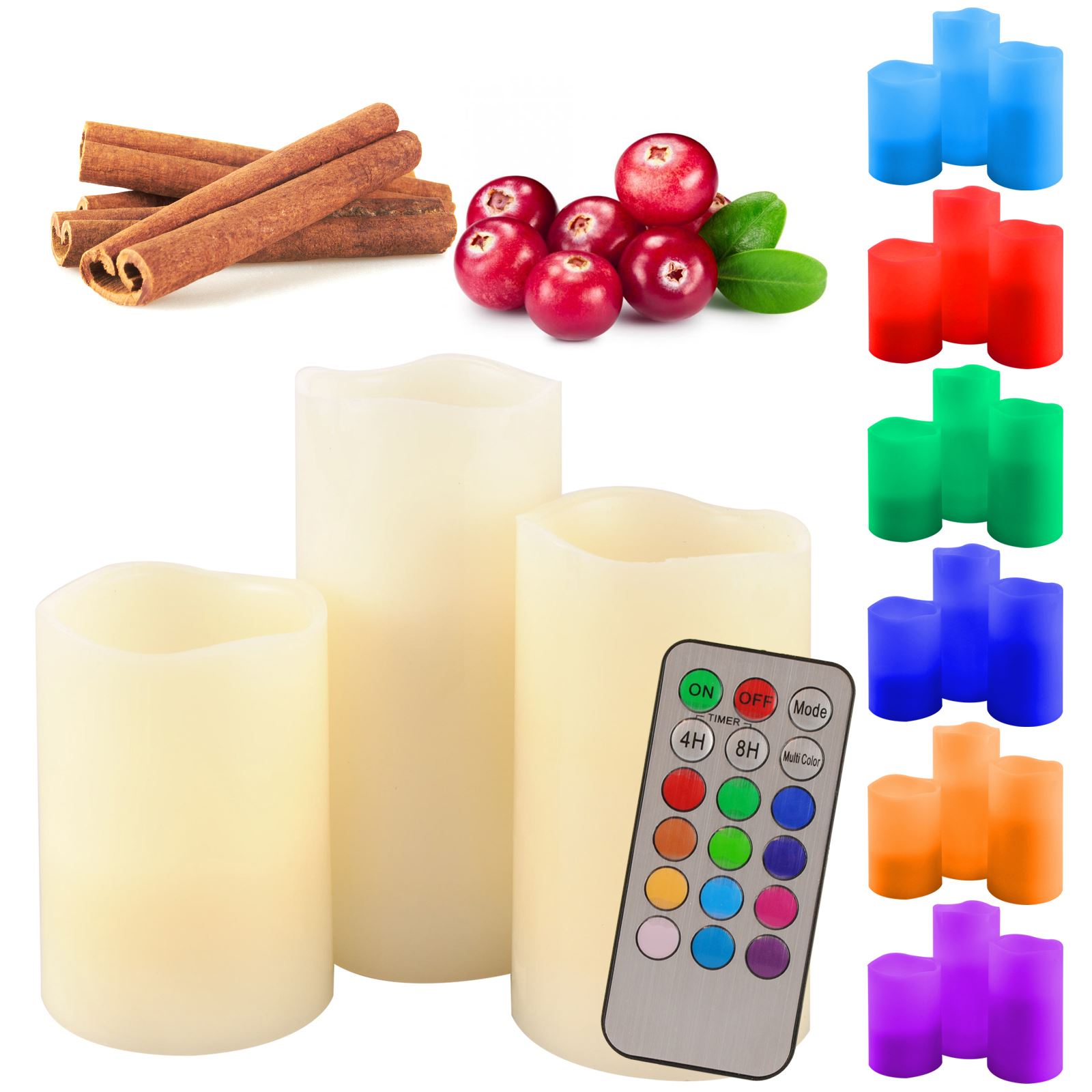 LED Candles Battery Scented Electric Flameless RGB Flickering Tea Lights Remote