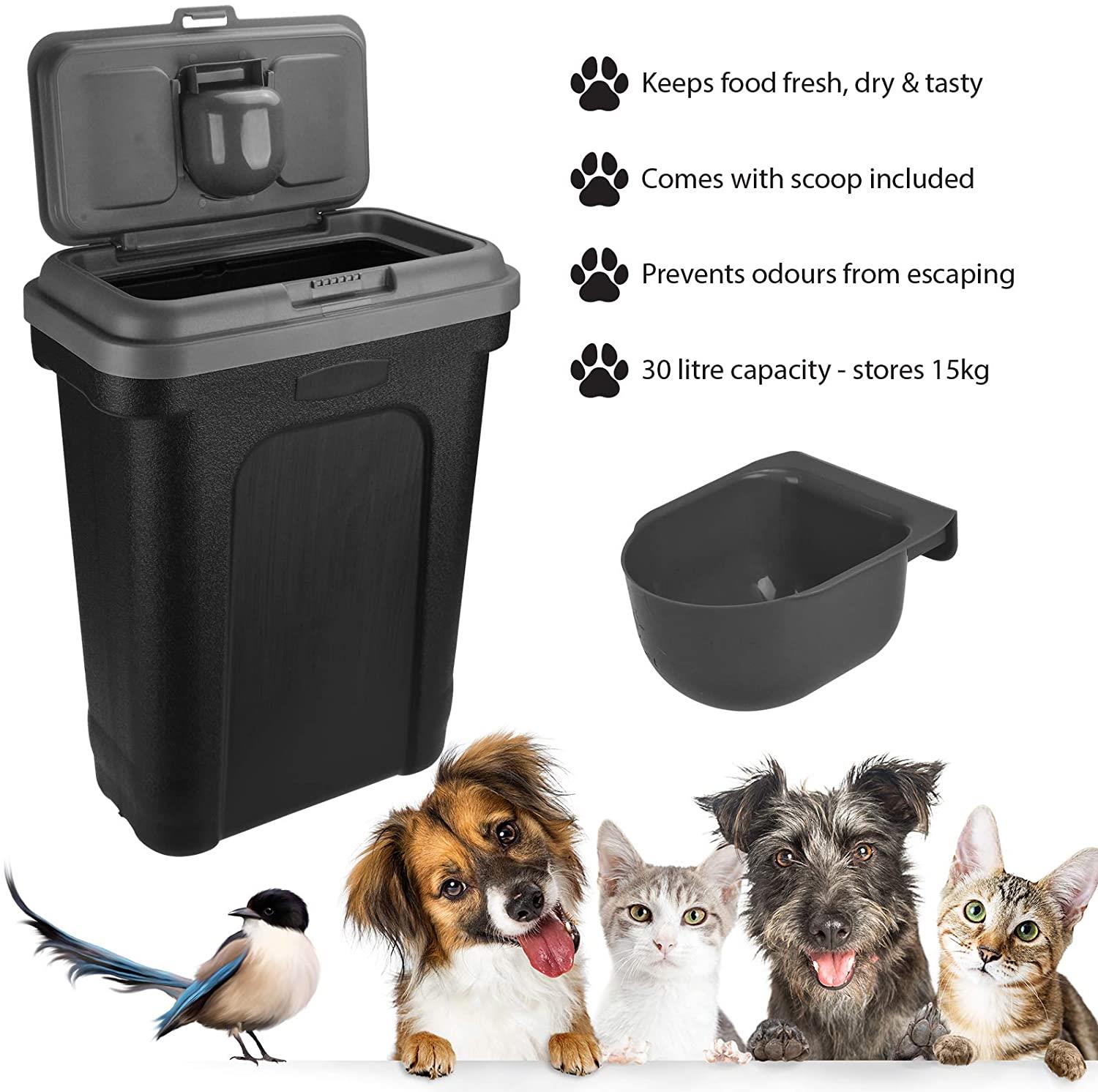Pet Food Storage Container Dry Dog Cat Food Bird Seed Bin Box With
