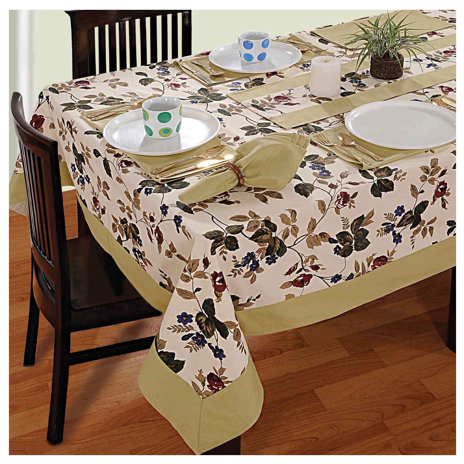6 Seater Dinner Party Table Linen Set kitchen Dining Tablecloth Napkins