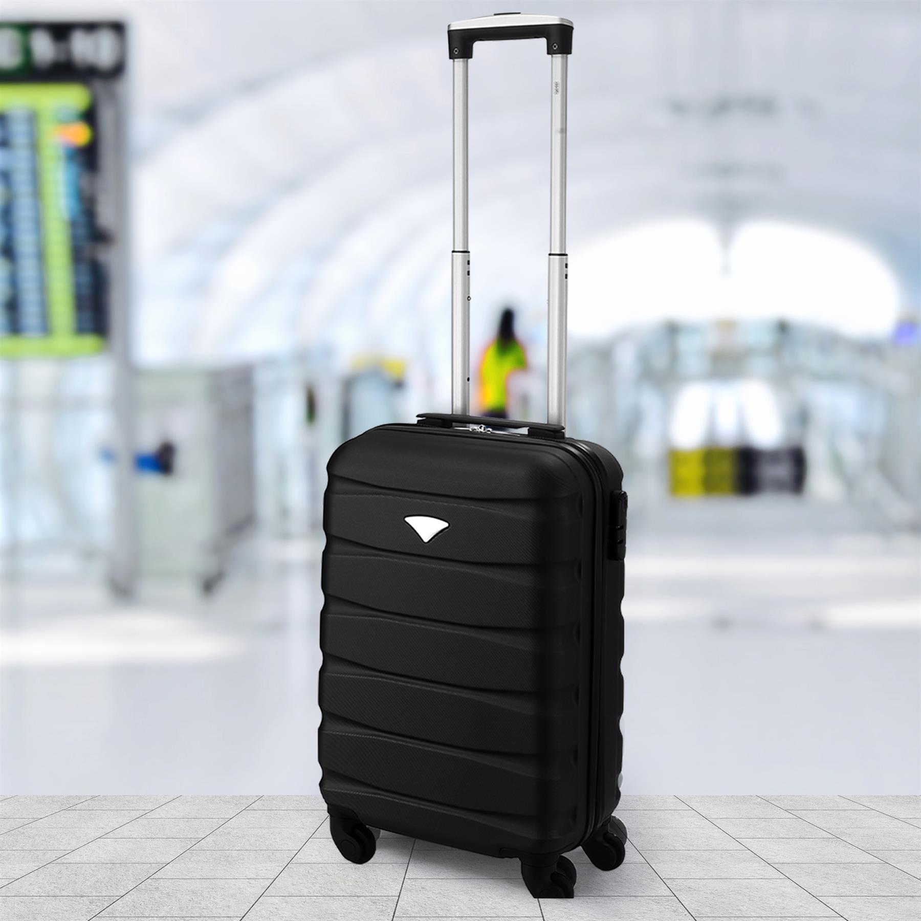 Hard Shell 4 Wheel Suitcase Trolley Cabin Approved Flight Travel