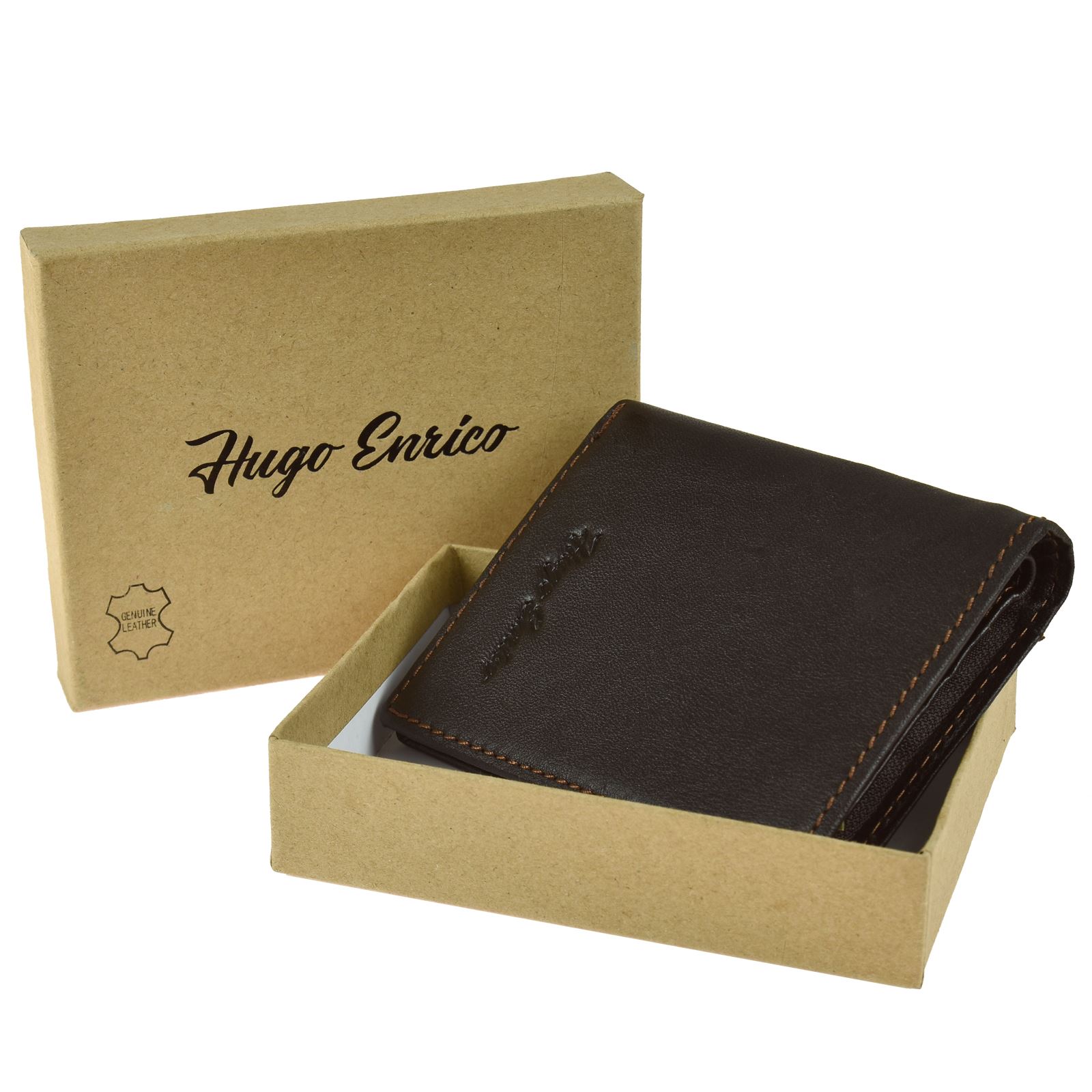 Genuine Leather Mens Luxury Wallet Credit Card Holder Zip Coin Note