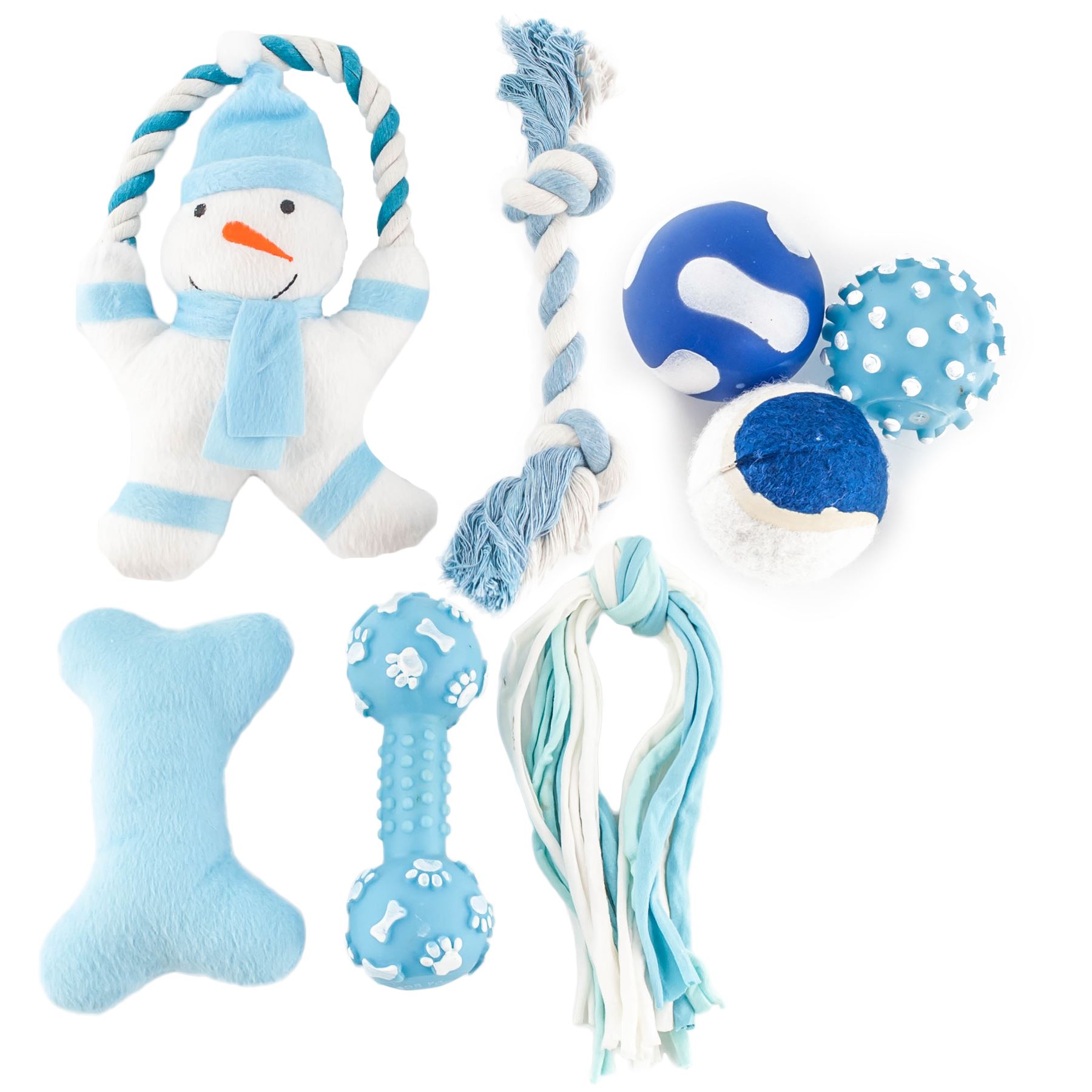 Christmas Pet Dog Toy Stocking Santa Snowman Squeaky Bone Ball Festive