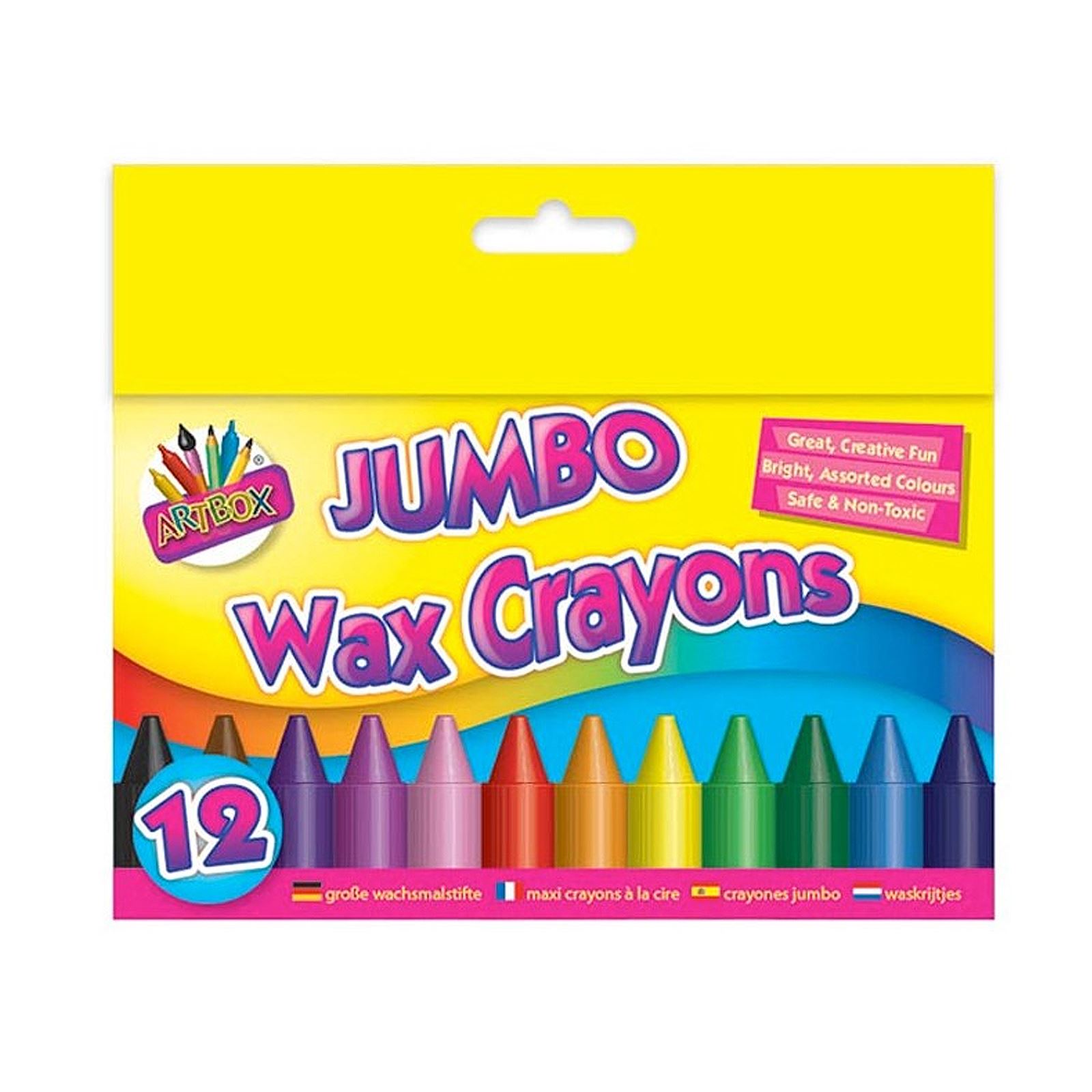 CHILDRENS JUMBO WAX Crayons Fine Tip Fibre Colouring Pens Arts Crafts