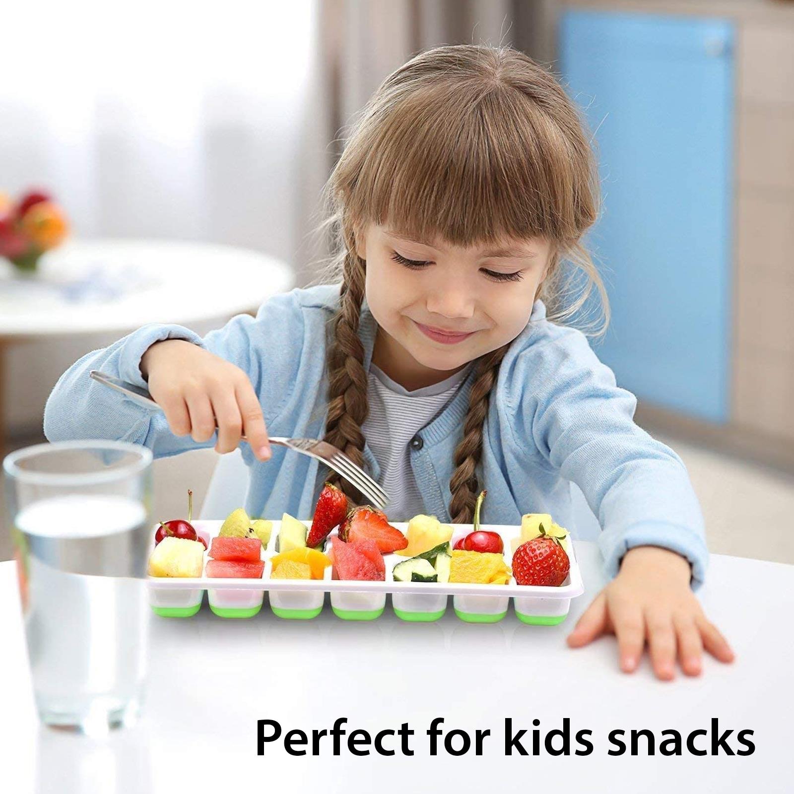 4 Pack Silicone Ice Cube Trays Stackable EasyRelease BPA Free Cocktail