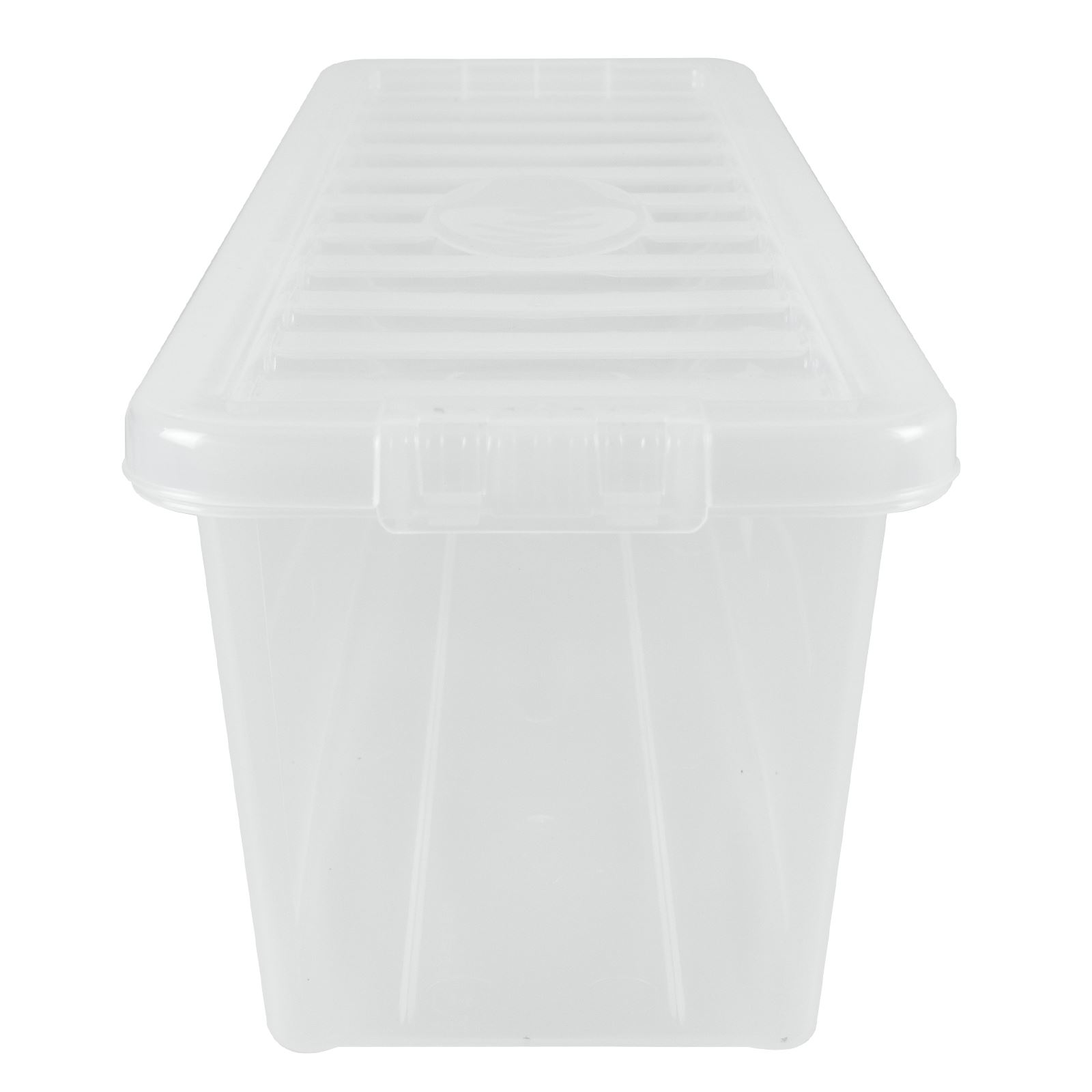 Wham Crystal Clear Plastic Storage Box Secure Clip on LidUnder Bed