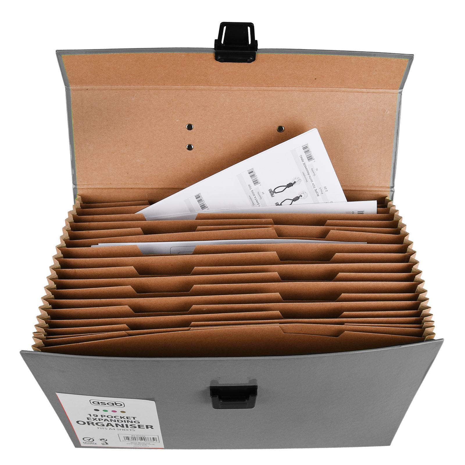 Expanding File Folder Organiser A4 Documents Paper Foolscap Case Box 19