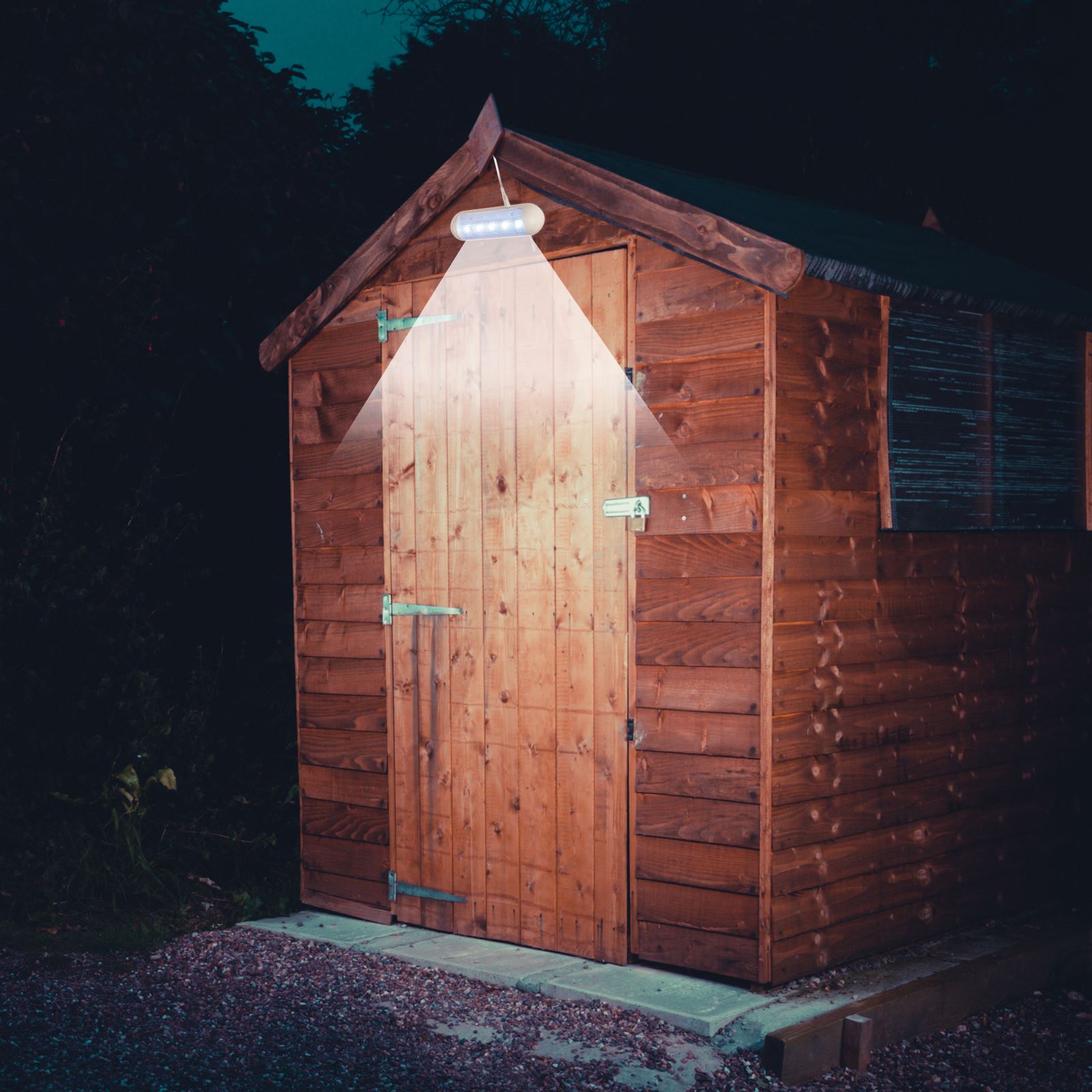 Solar Powered 5 LED Shed Light Bright White Water Resistant