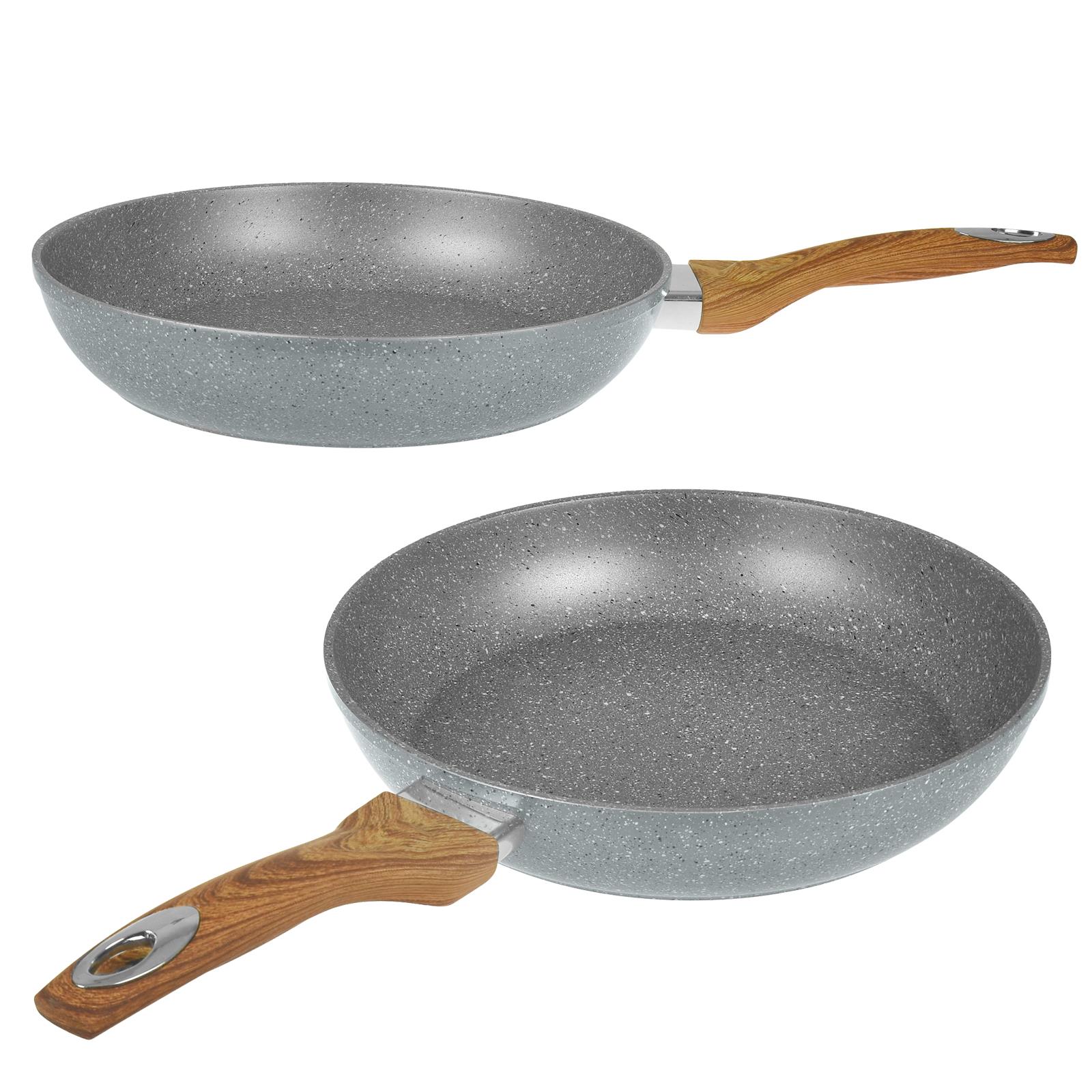 JML Copper Stone Pans Anti Scratch NonStick Hard Wearing Handle Wood