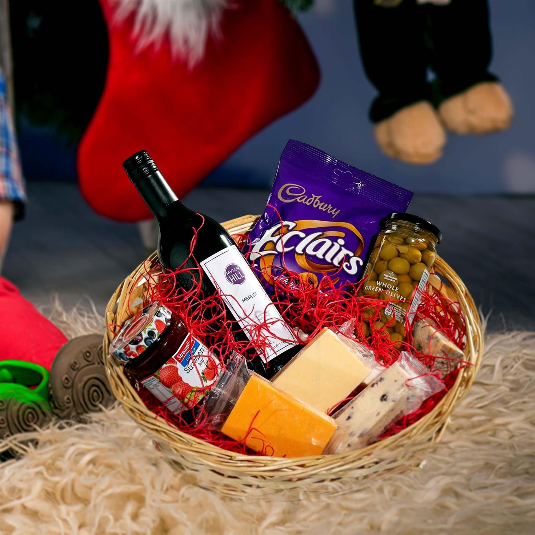 Make Your Own Gift Hamper Kit Wood Wool Bow Cellophane Bag Easter