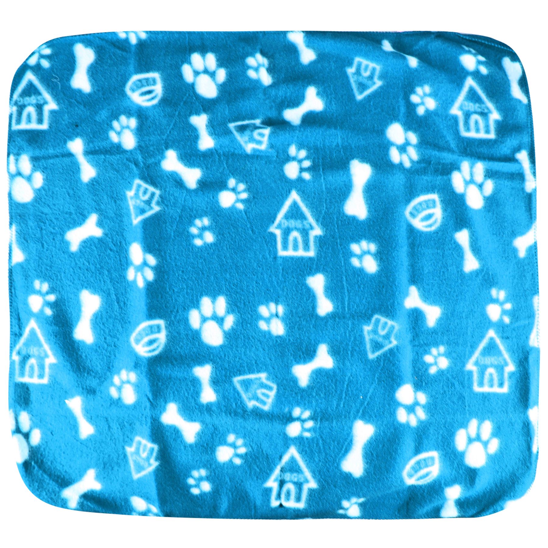 SMALL SOFT FLEECE PAW PRINT PET CAR BLANKET DOG PUPPY CAT BED WINTER