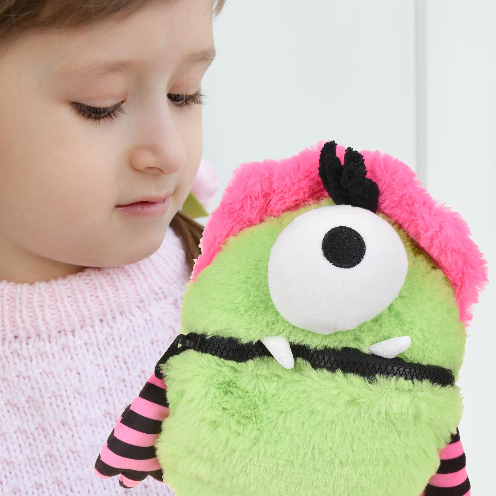 Large 33cm Worry Monster Cuddly Toy Loves Eating Worries & Bad