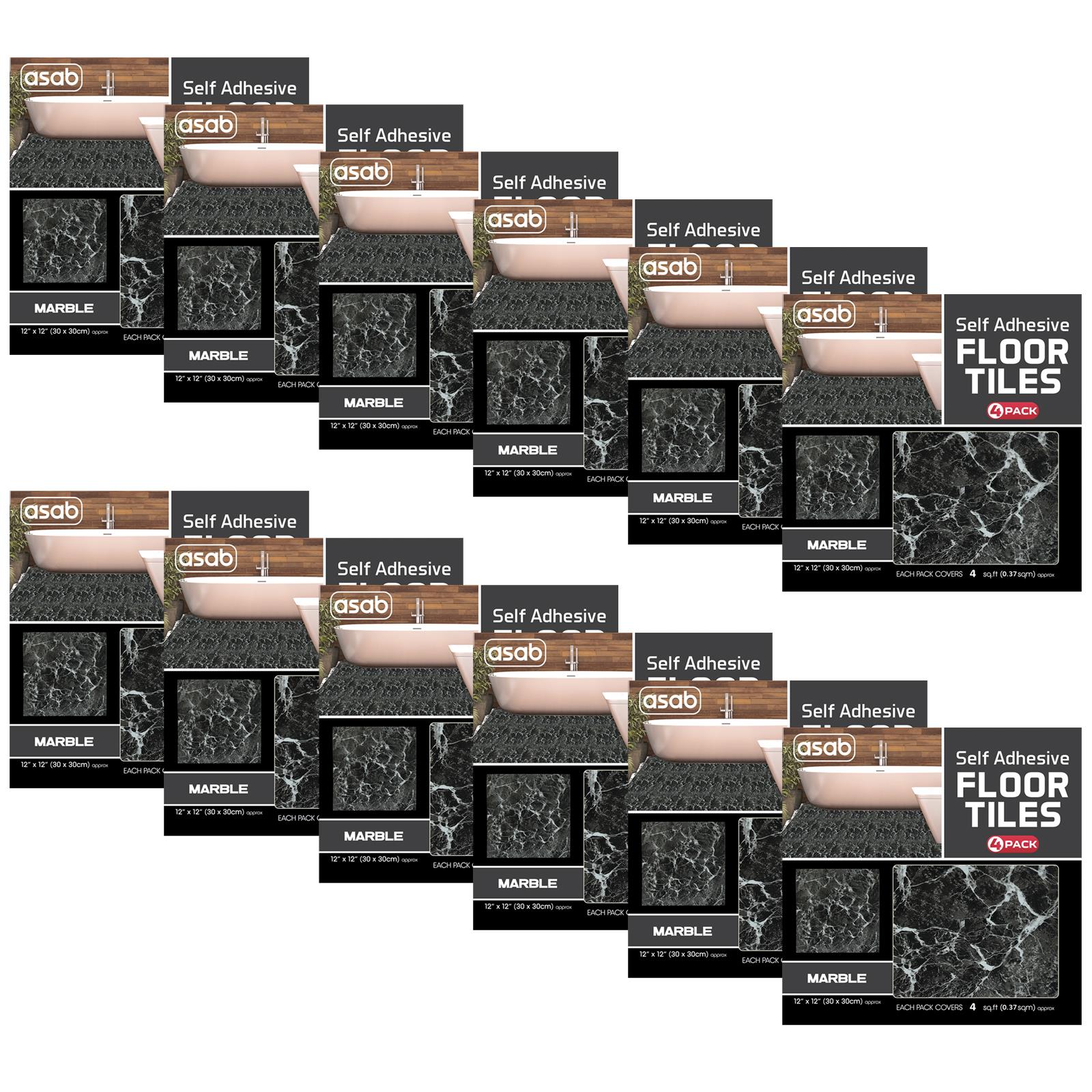 4PK Self Adhesive Floor Tiles Vinyl PVC Kitchen Bathroom Lino Square