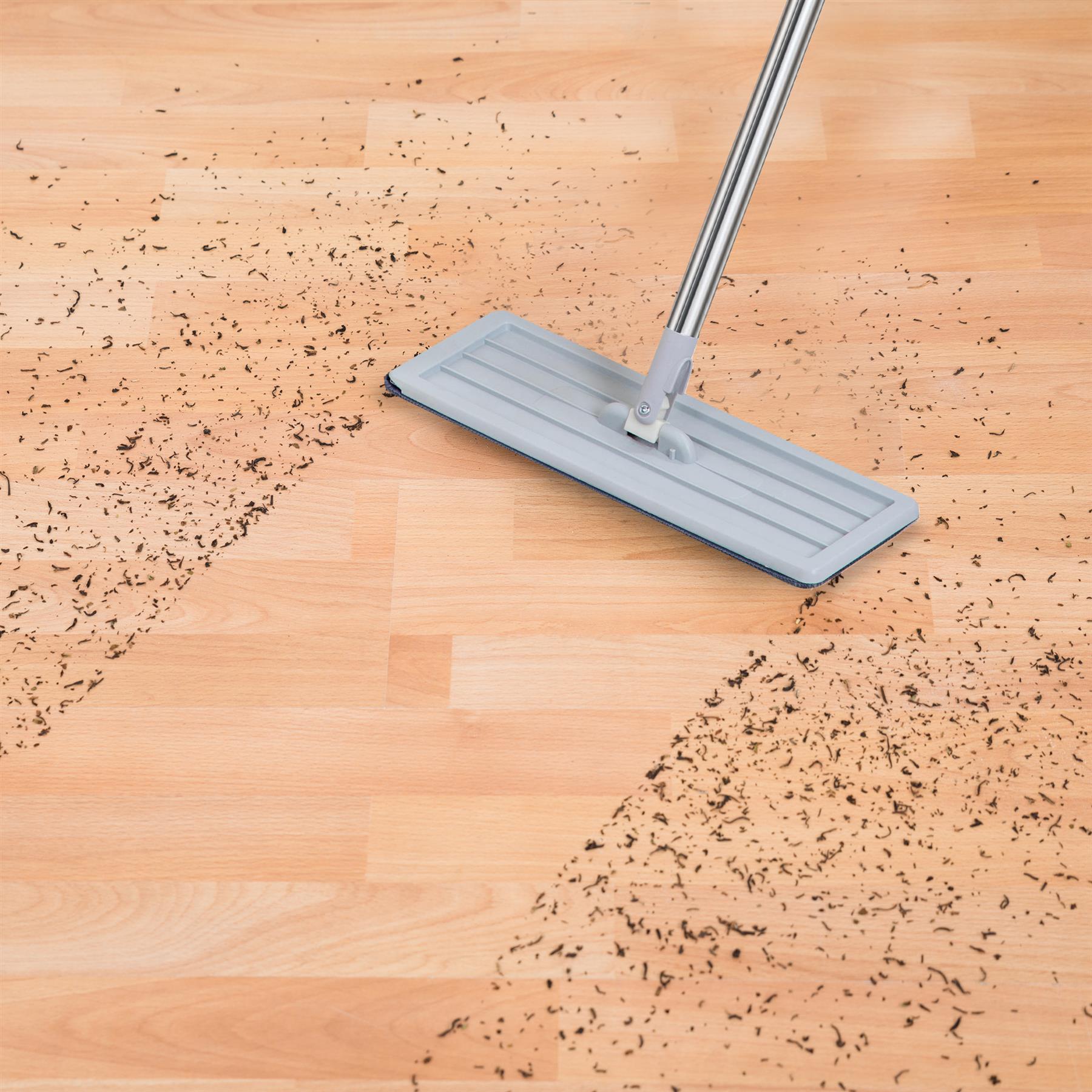 Flat Mop & Bucket Set 2x Microfibre Pads 360° Swivel Head Easy Floor Cleaning - Picture 13 of 34