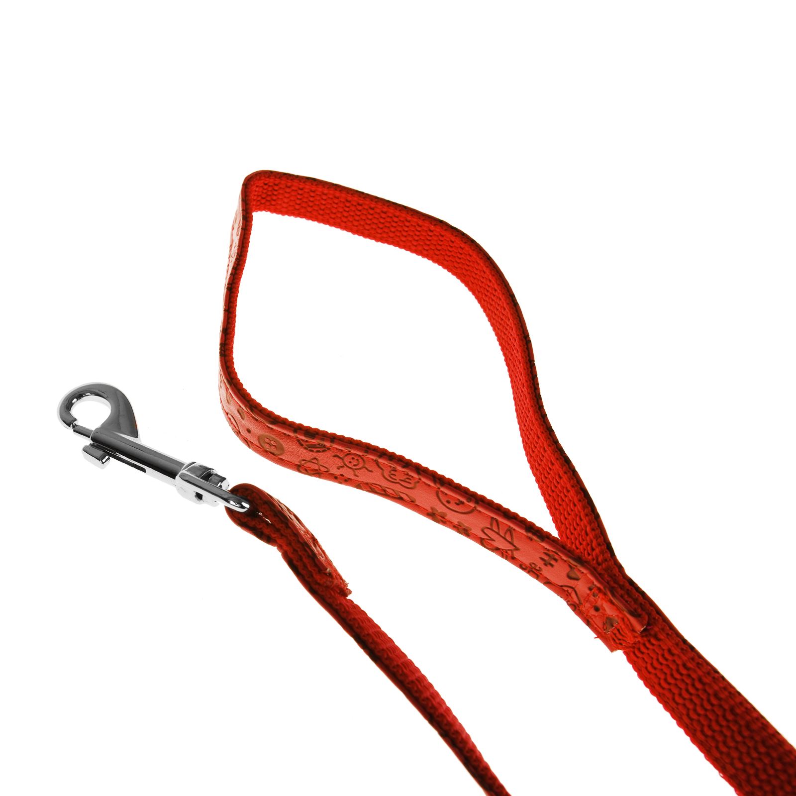 Pet Dog Leash Lead Strong Clip Clasp Walkies Comfy Handle Leather Print