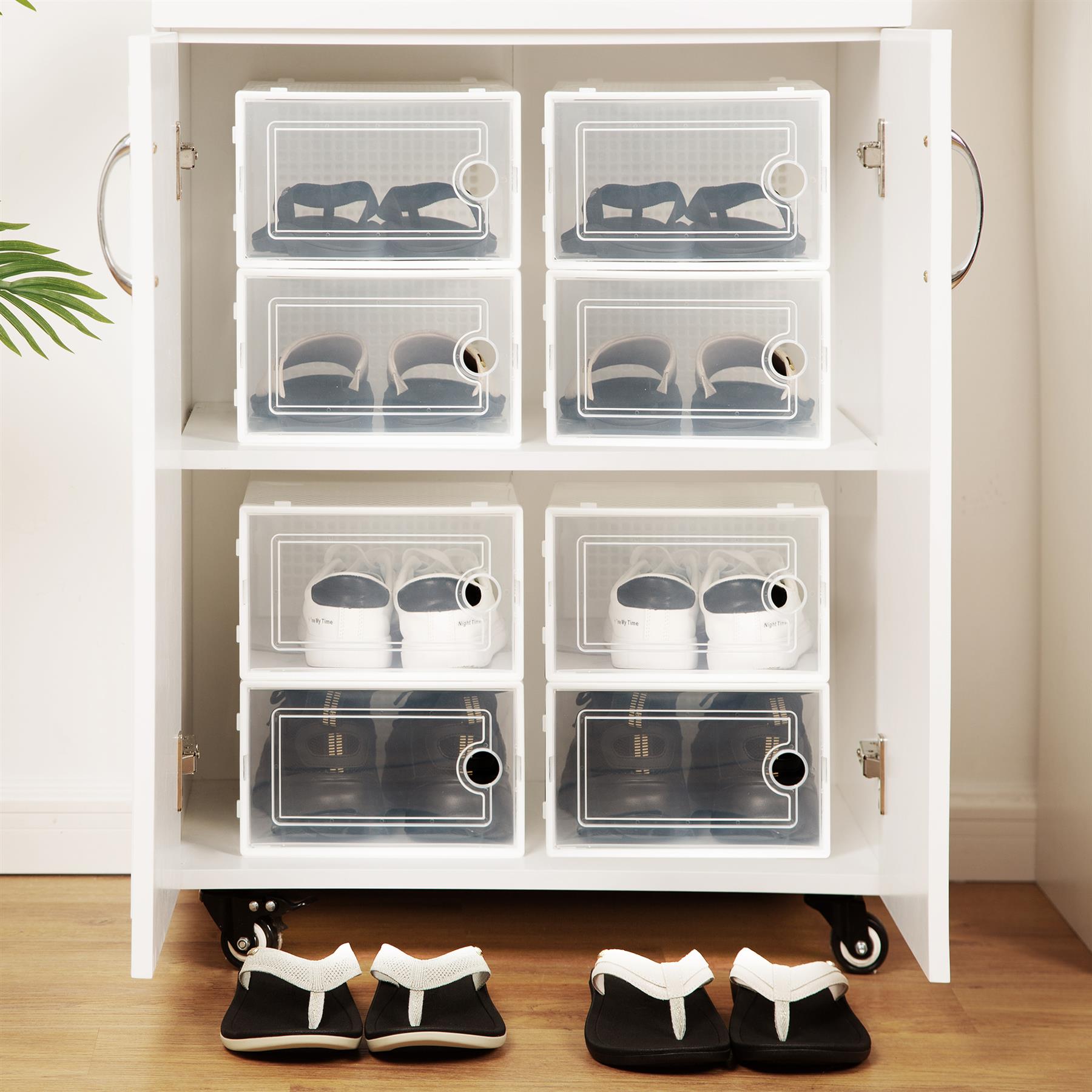 Stackable Shoe Storage Boxes Sneakers Trainers Display Box Plastic Shoe