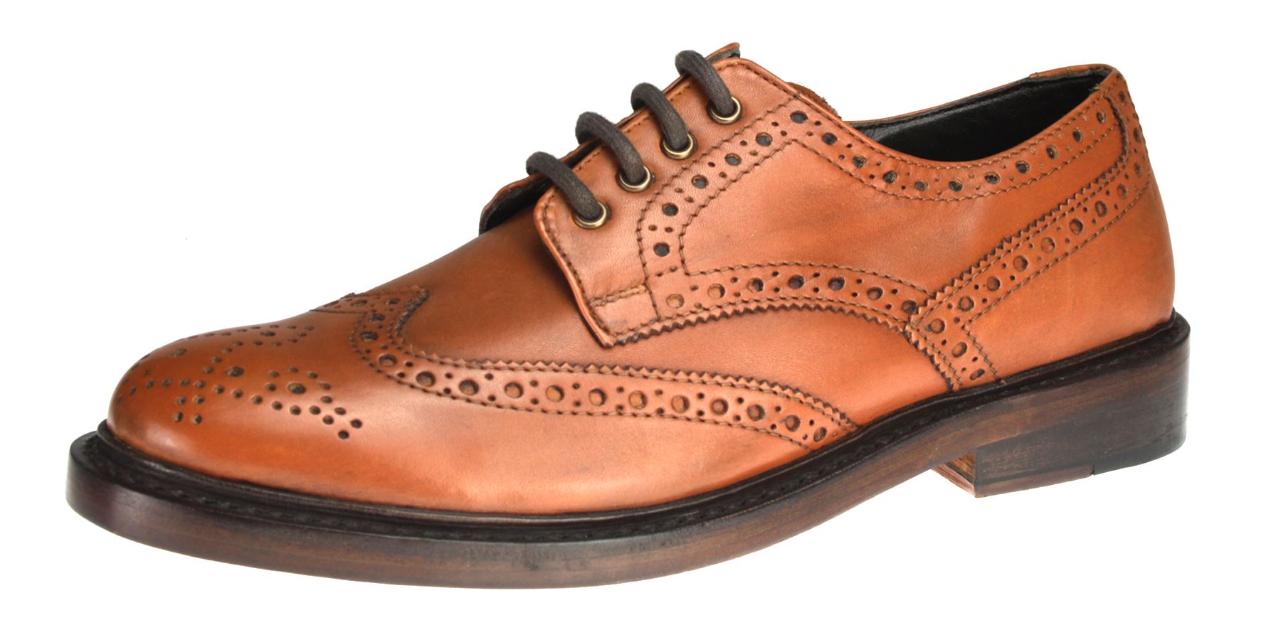 Leather Handmade Welted Brogue Lace Up 