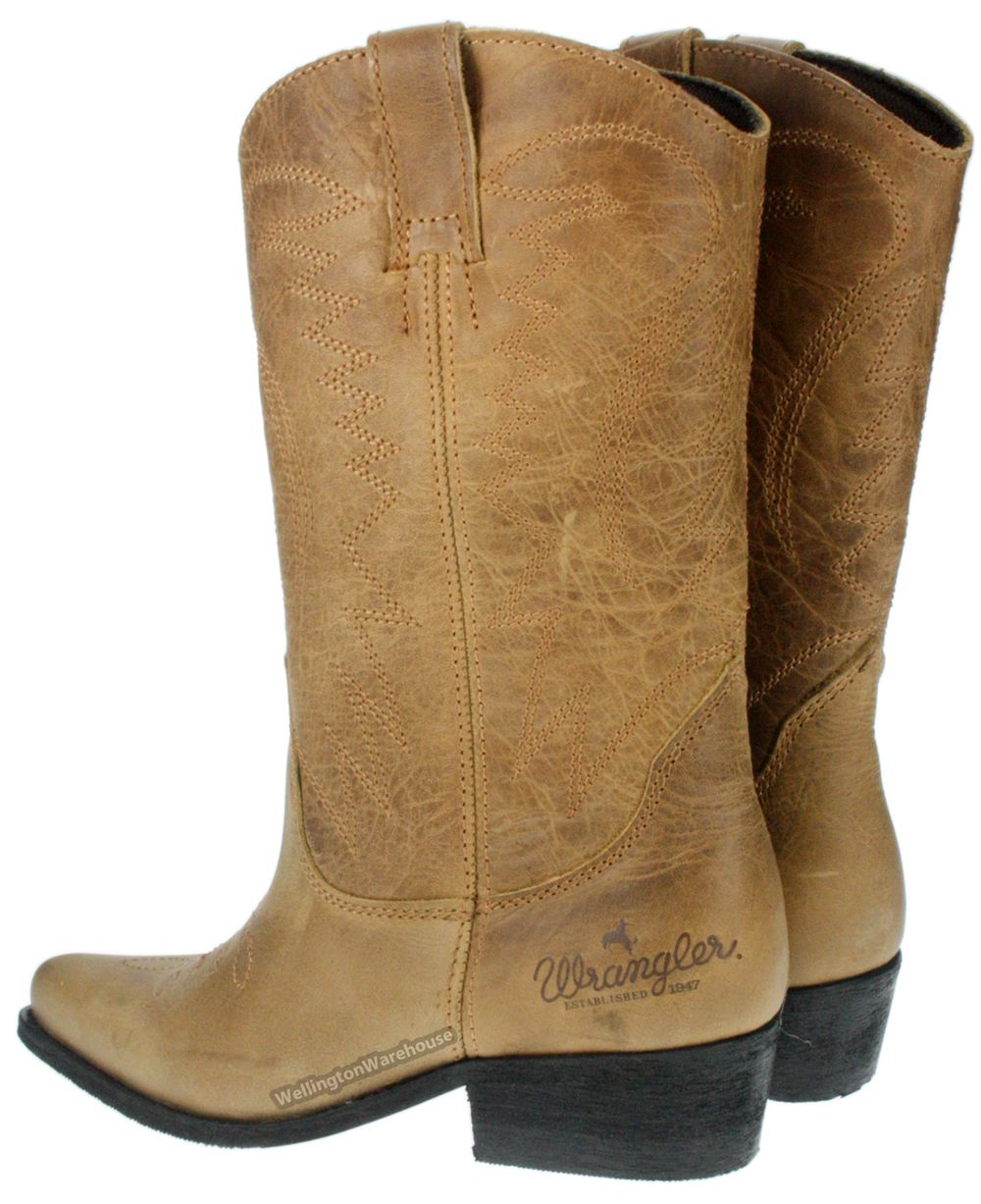 Wrangler Tex Hi señoras de de señoras cuero marrón tirar de Cowboy En botas De Punta 8ab5de Wrangler Tex Hi señoras de de señoras cuero marrón tirar de Cowboy En botas De Punta 8ab5de