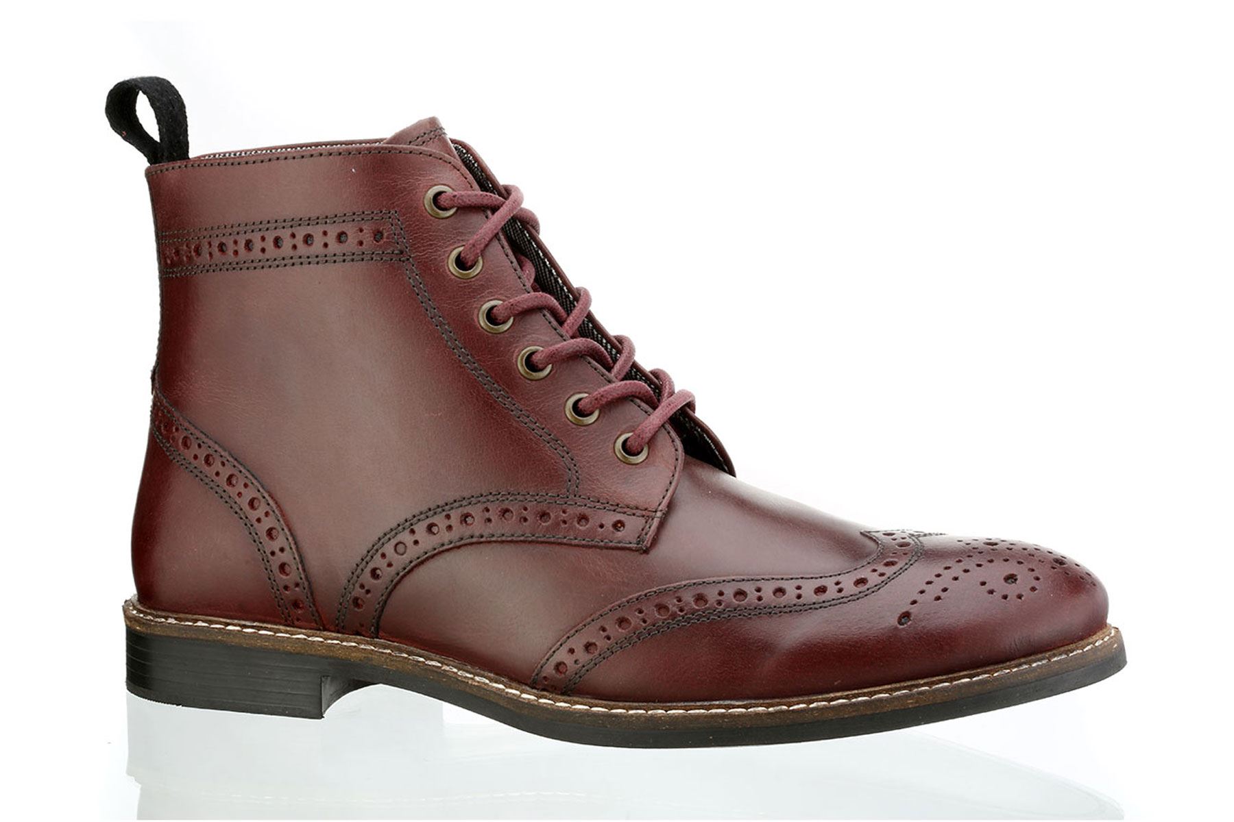 Mens Black Brogue Lace Formal Boots Round Toe Ankle Boots. eBay