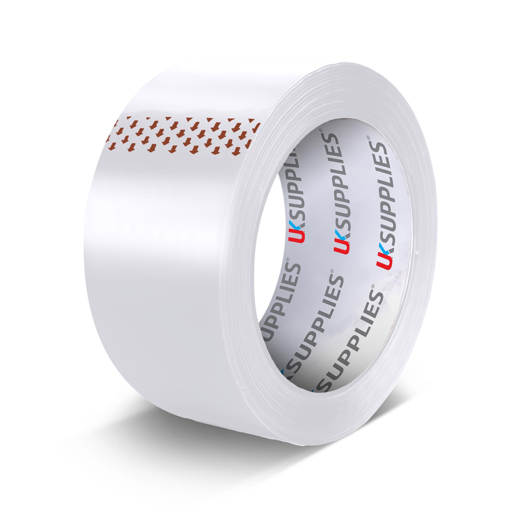 PREMIUM WEISSES GERÄUSCHARMES PAKETVERPACKUNGSBAND (ALLE PACKUNGSGRÖSSEN) 48 MM X 66 M