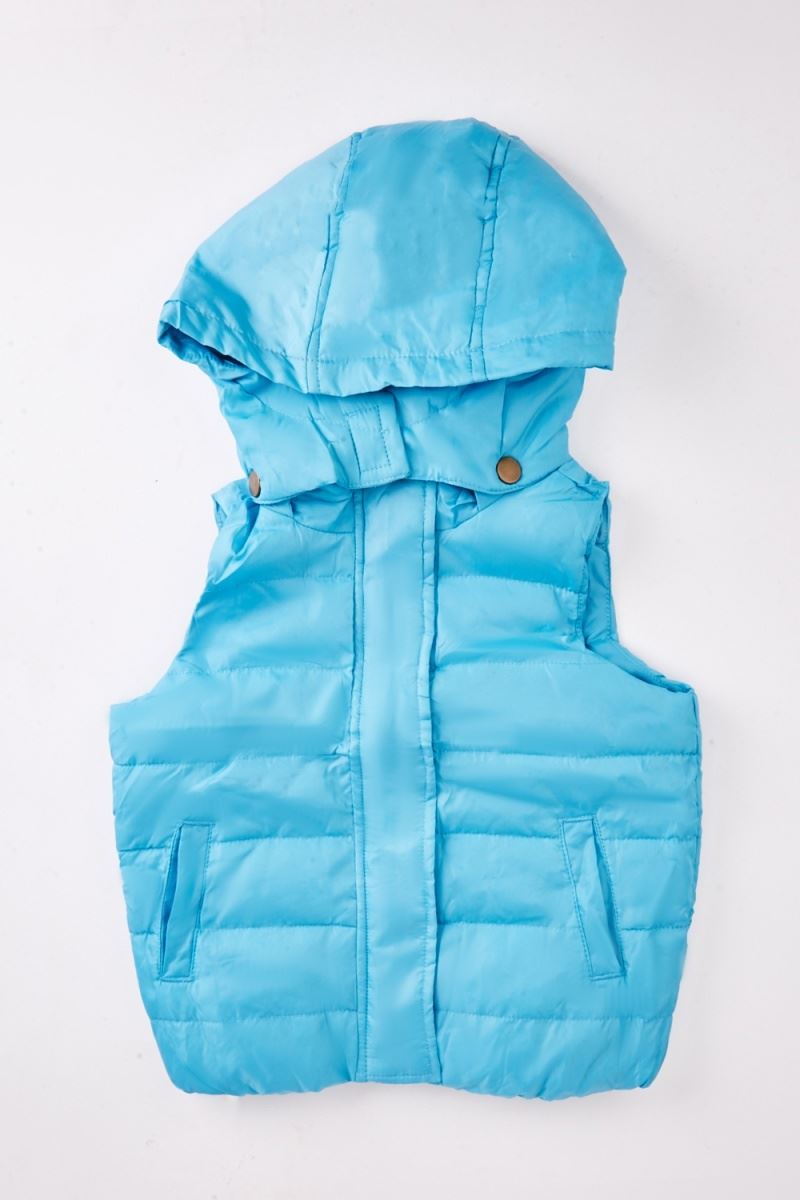 Quilted Gilet Hooded Body Warmer Sleeveless Kids Childrens Coat Jacket