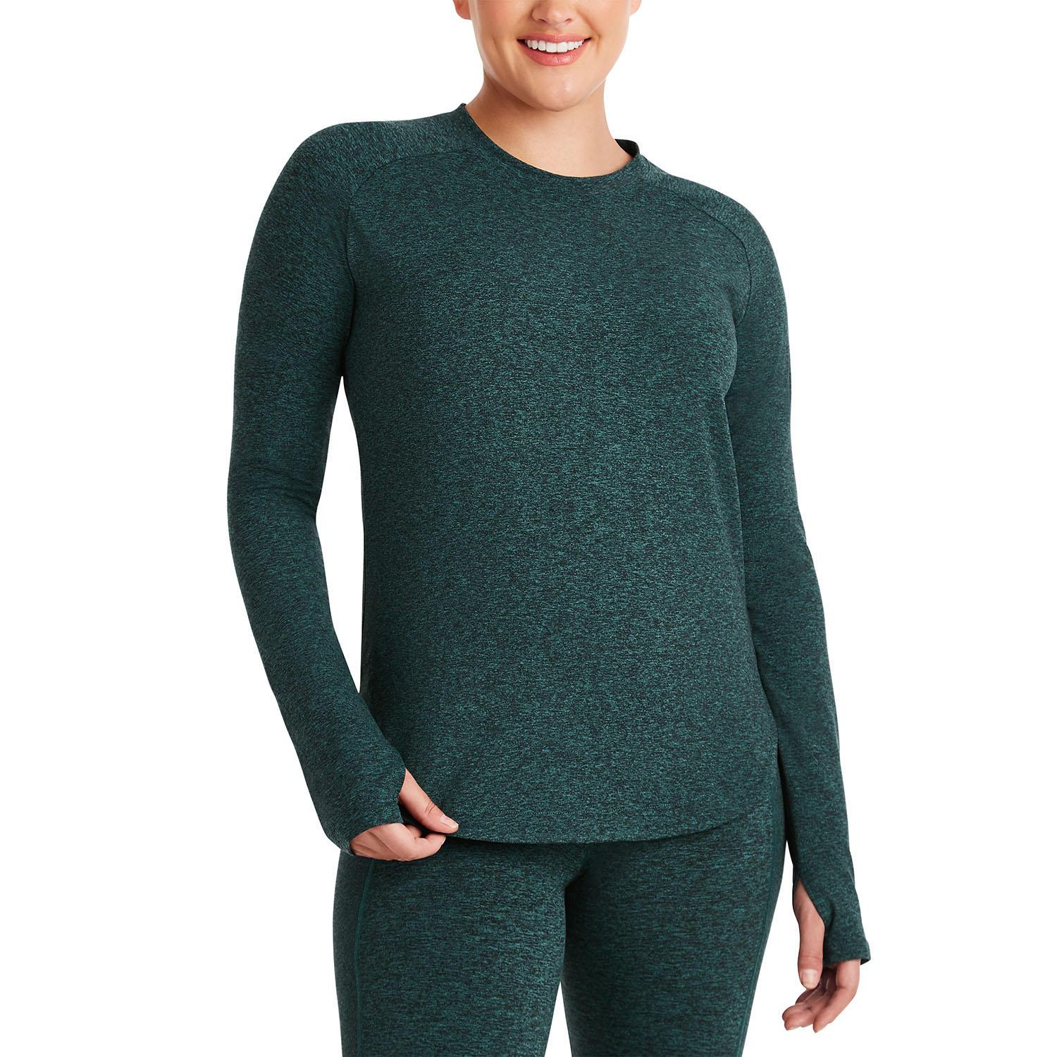Member's Mark Women's Curved Hem Long Sleeve Soft Heather Top with Thumbholes - Picture 9 of 9