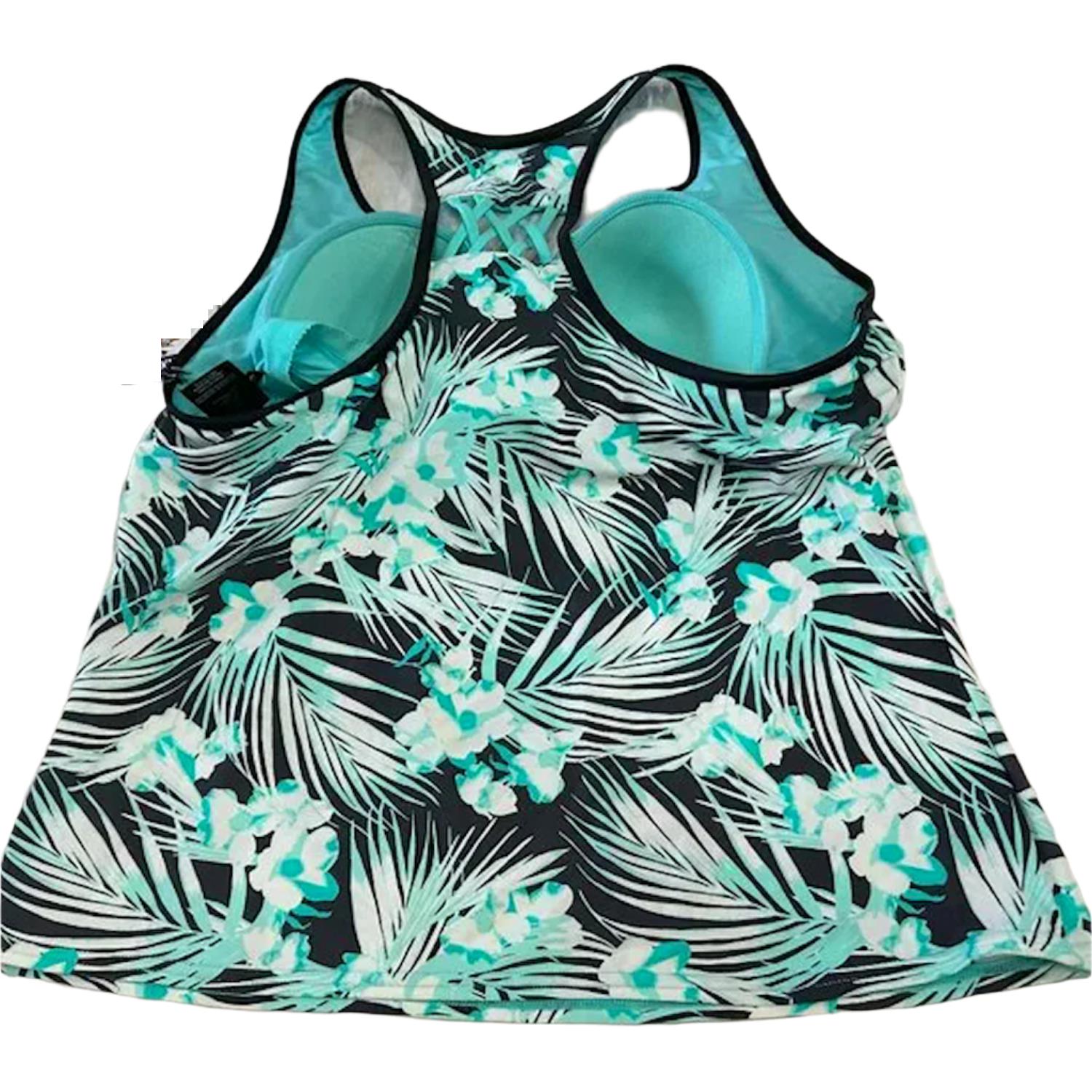 Top de natación Zeroxposur floral Tankini espalda cruzada M - Imagen 5 de 5
