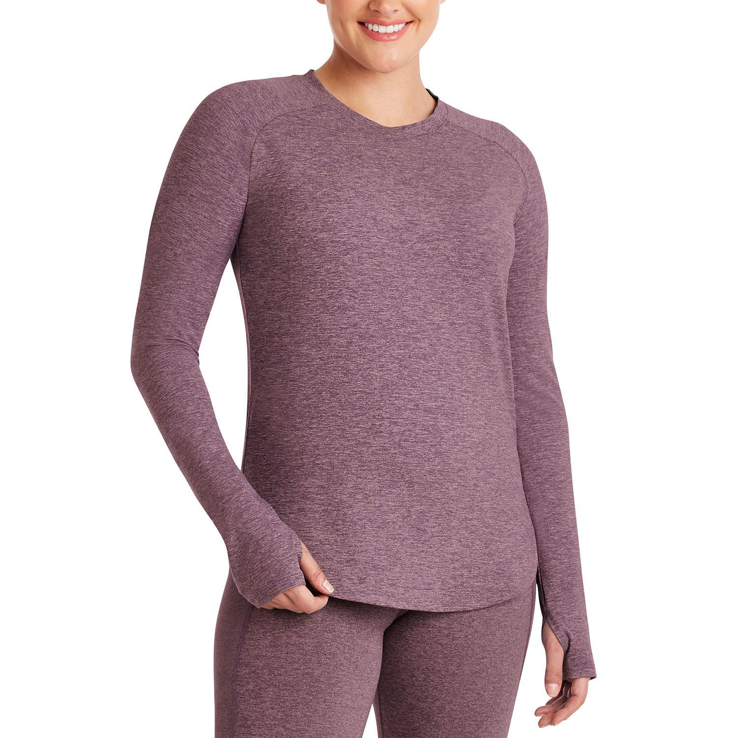 Member's Mark Women's Curved Hem Long Sleeve Soft Heather Top with Thumbholes - Picture 5 of 9