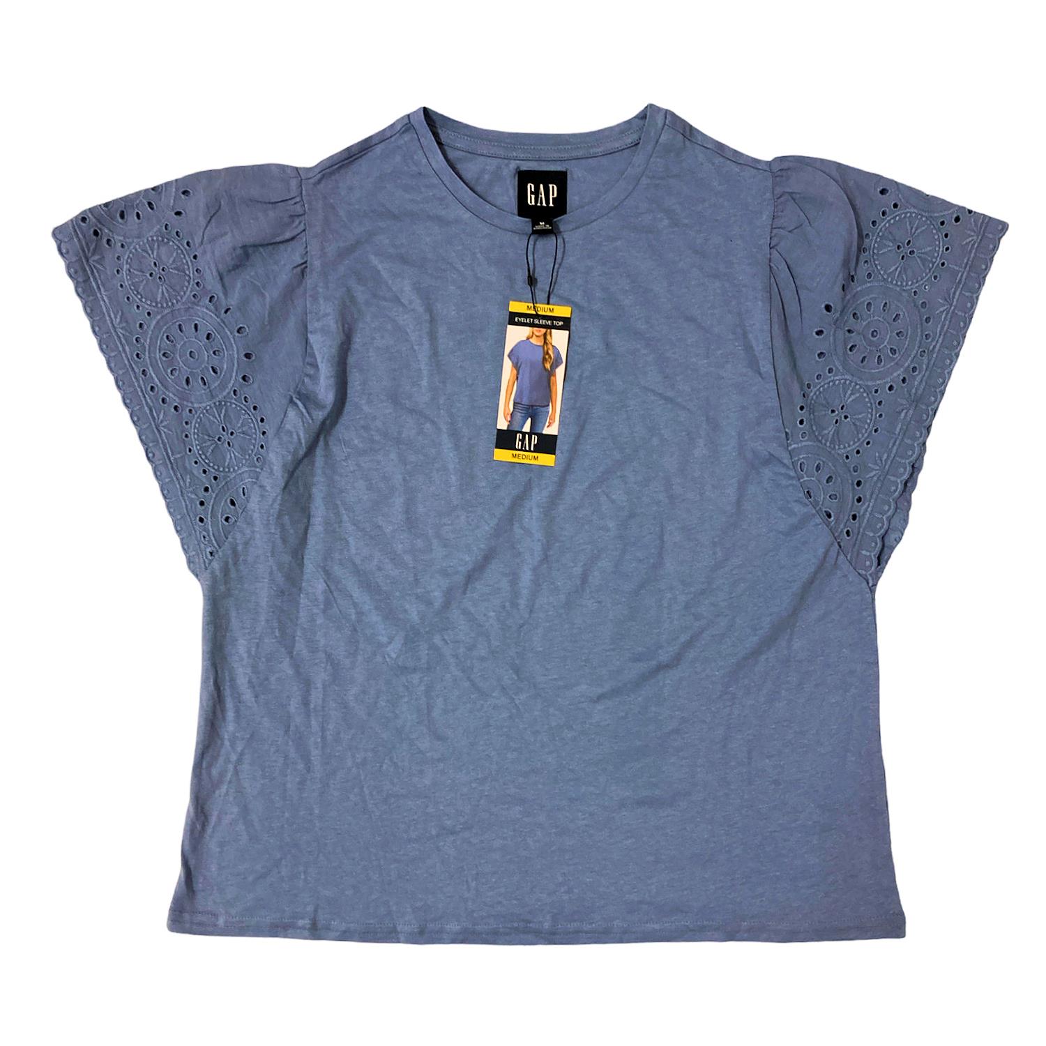 Camisa para mujer GAP con ojales aleteados manga corta cuello redondo - Imagen 3 de 5