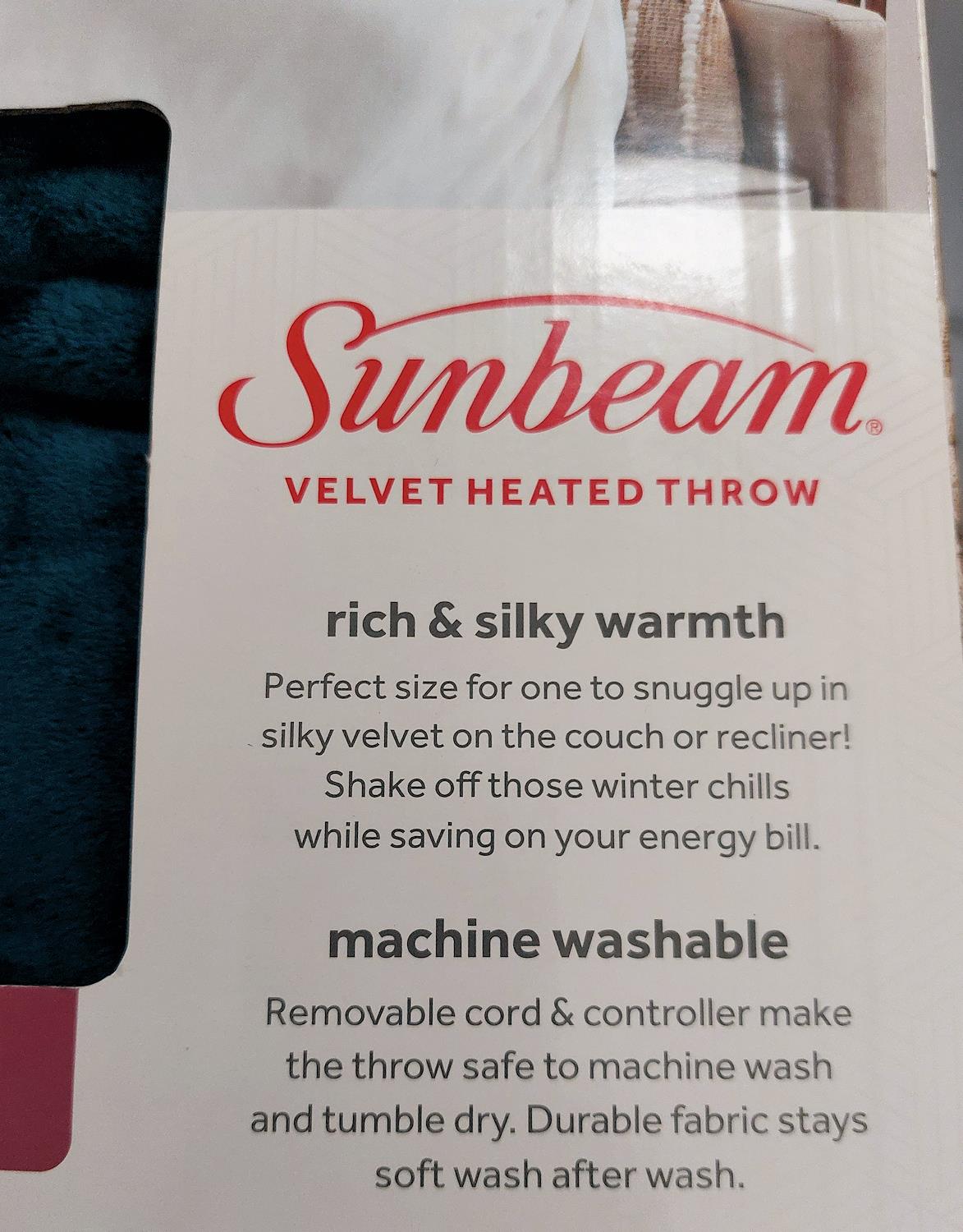 Sunbeam Velvet Rich Soft Electric Heating Blanket 3-Heat Settings Choose  Color | eBay
