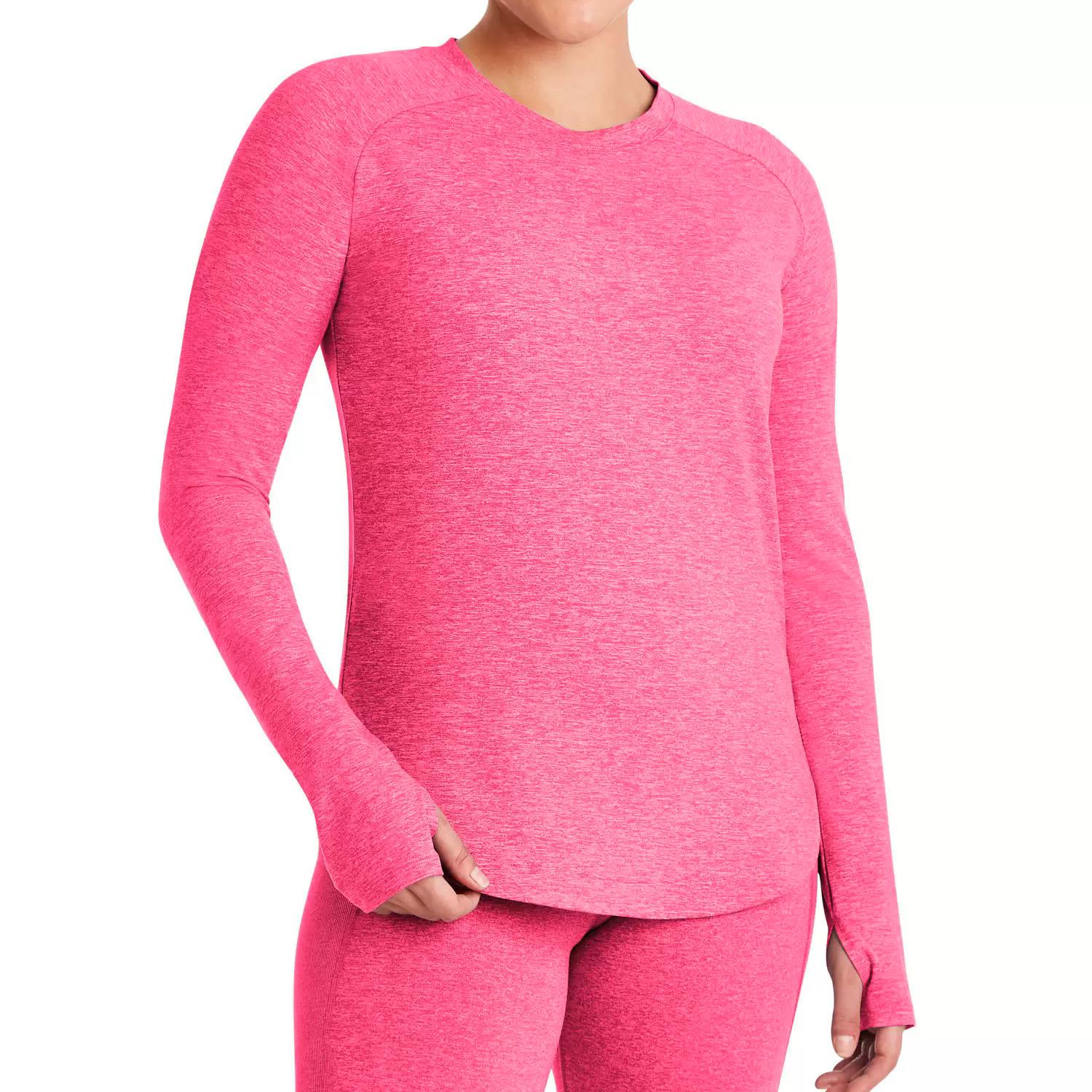 Member's Mark Women's Curved Hem Long Sleeve Soft Heather Top with Thumbholes - Picture 7 of 9