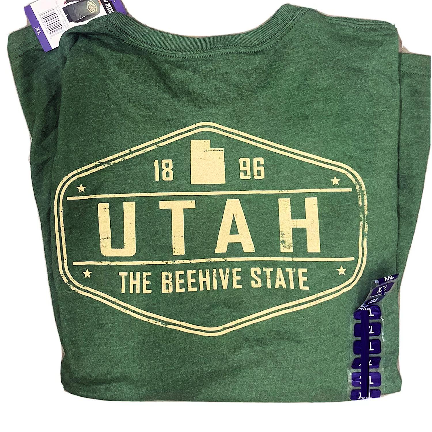 Utah State Of Mine Men’s Long Sleeve T-Shirt Beehive State Super Soft Green