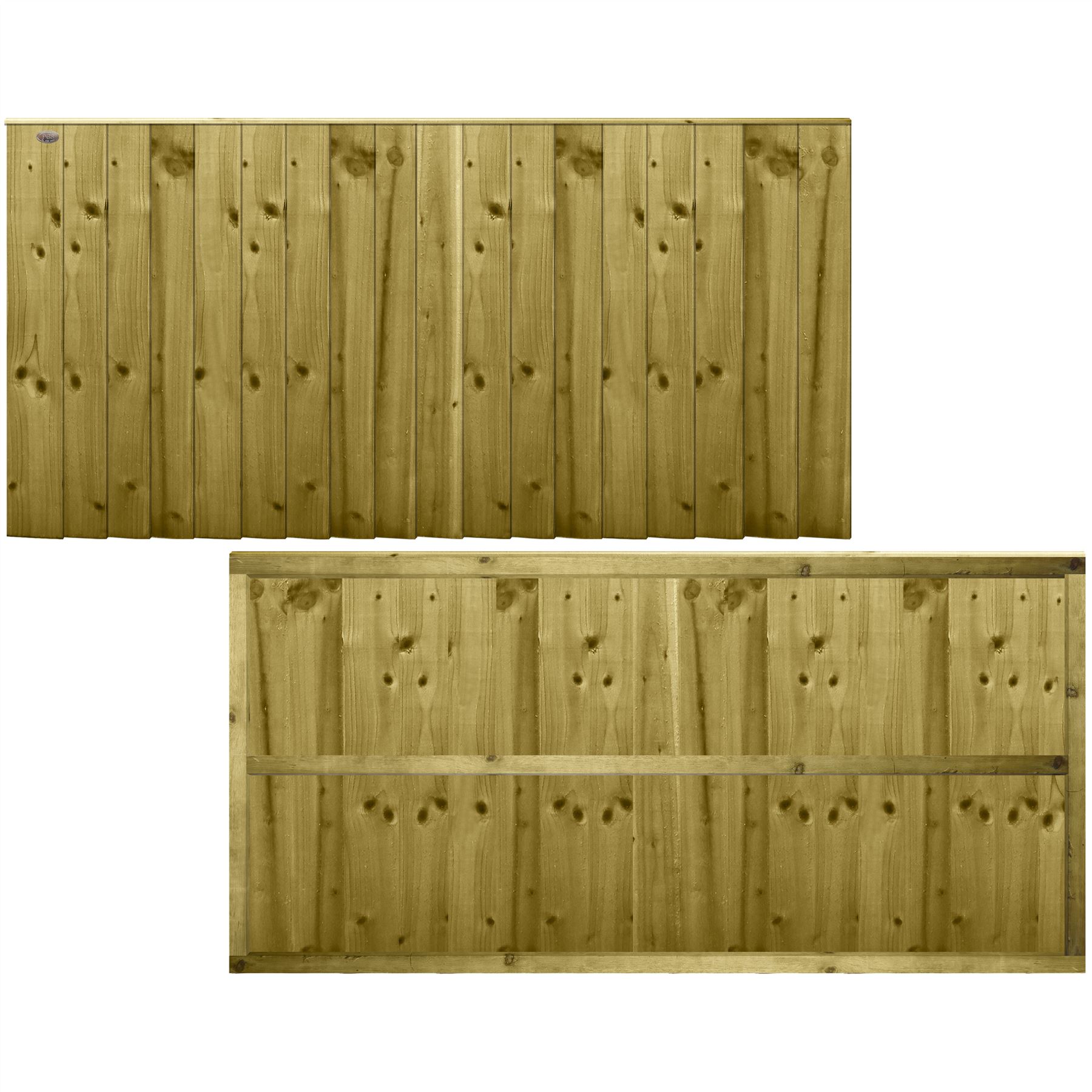 Wooden Feather Edge Fully Framed Fence Panel 6ft (183cm) x 2ft|3ft|4ft|5ft