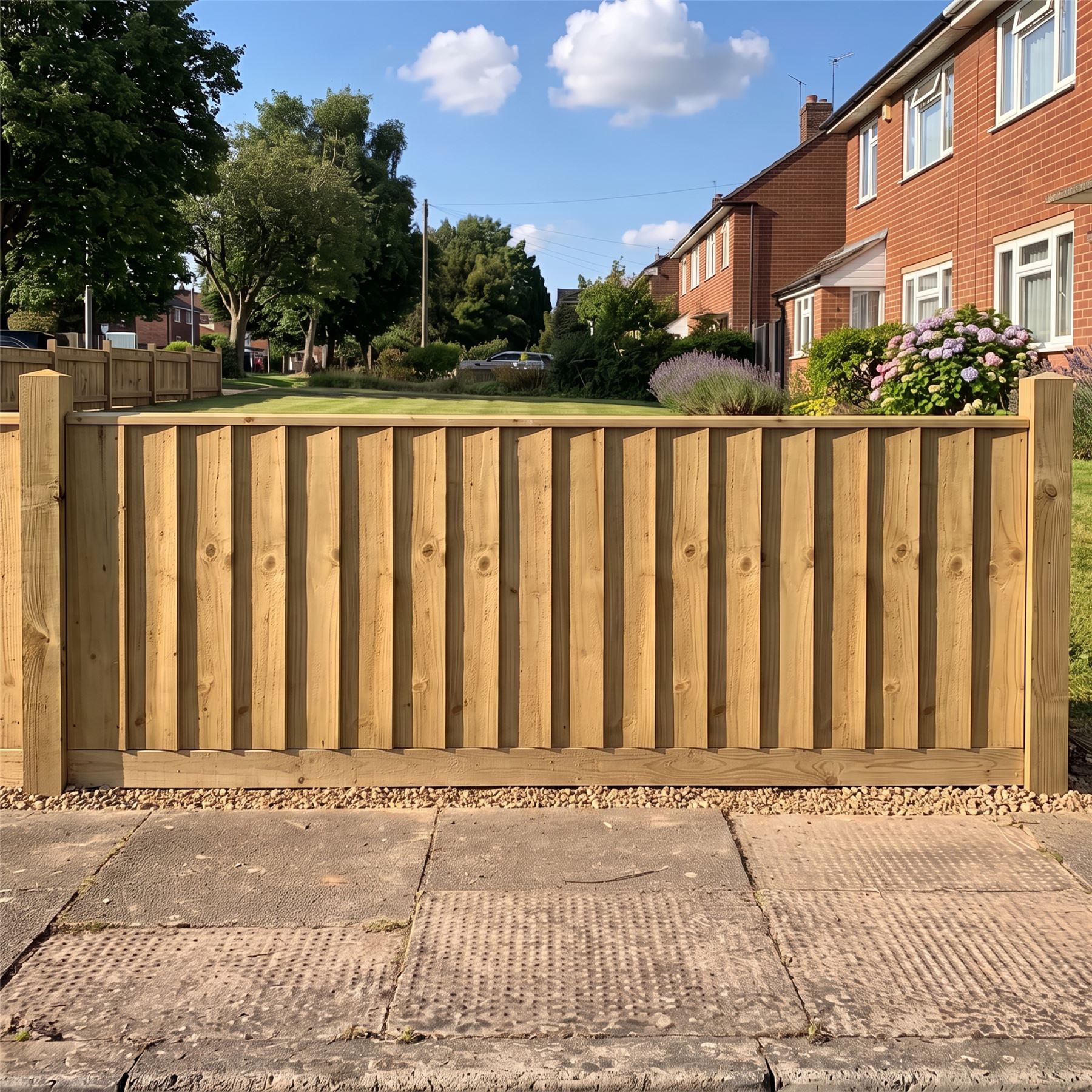 1ft-5ft Feather Edge Flat Top Framed Fence Panel Pressure Treated Timber Fencing - Produktbild 8
