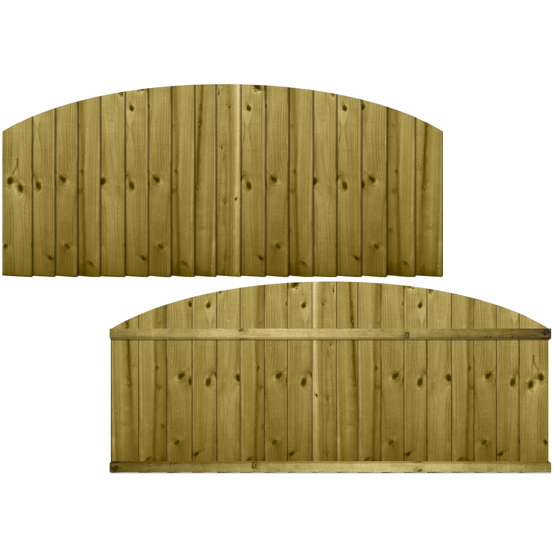 Dome Top Feather Edge Fence Panel Framed Treated Overlapped Garden Fencing
