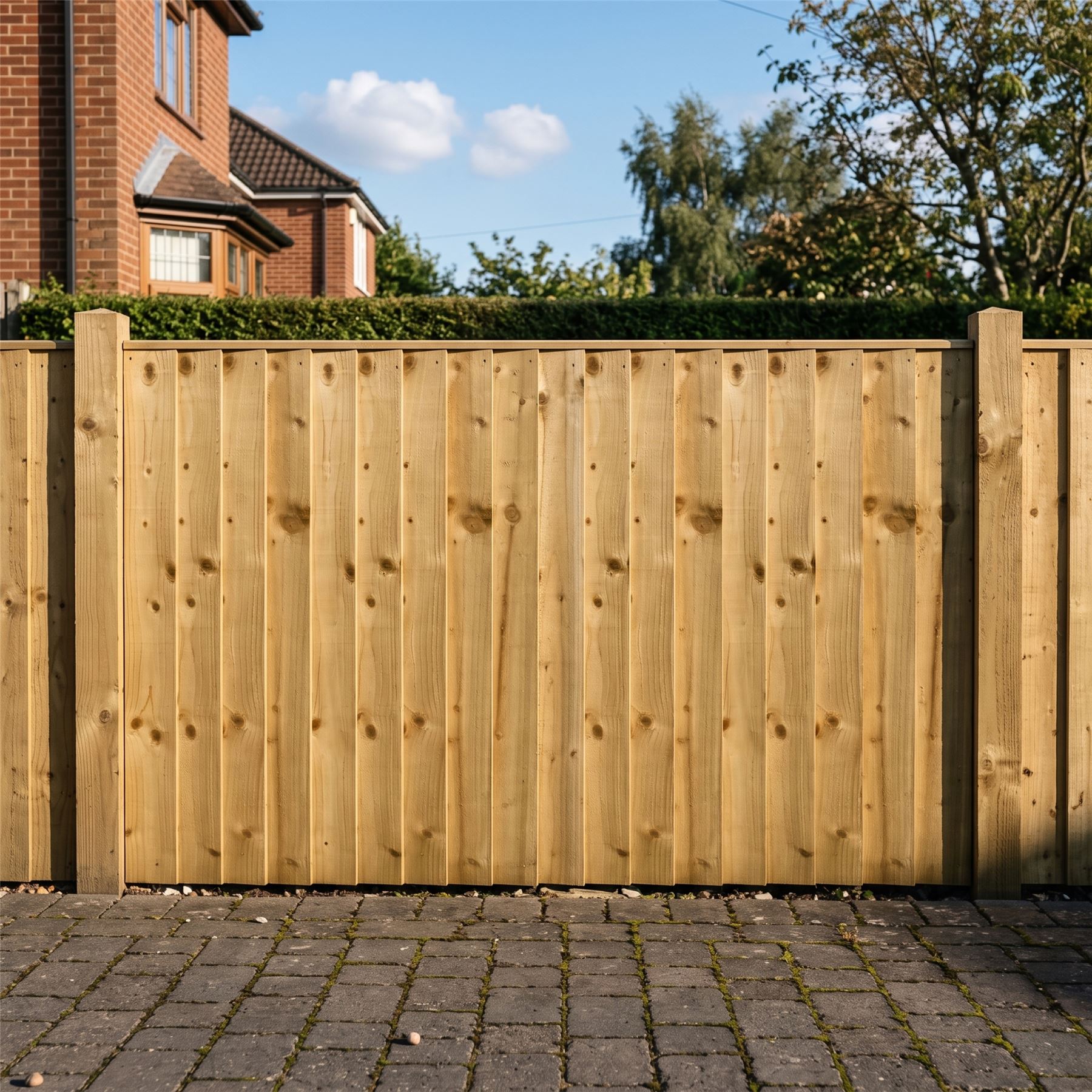 1ft-5ft Feather Edge Flat Top Framed Fence Panel Pressure Treated Timber Fencing - Produktbild 10