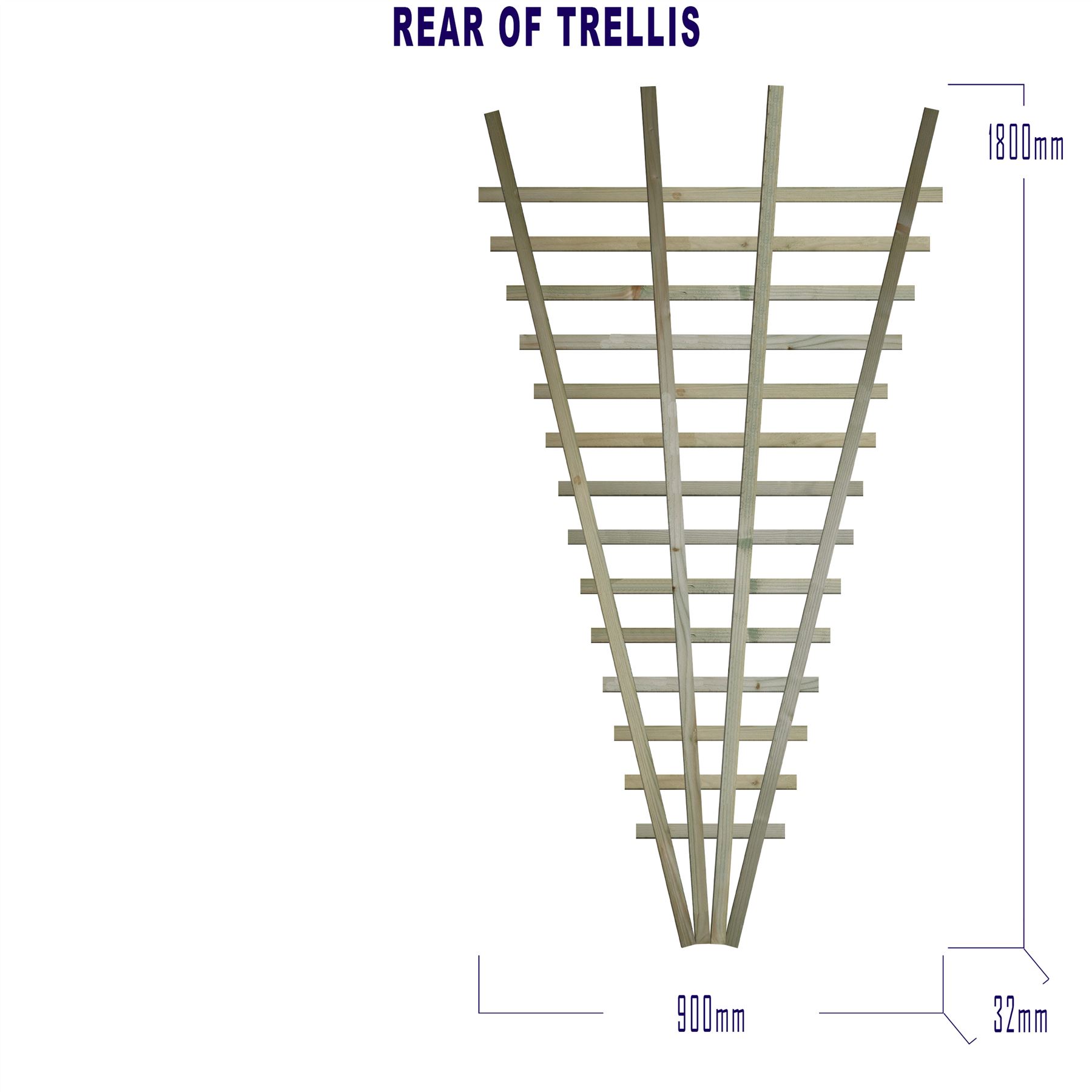 Premier Fan Trellis Flat or Arched 6ftx3ft Lattice Climbing Plant Wooden - Picture 21 of 30