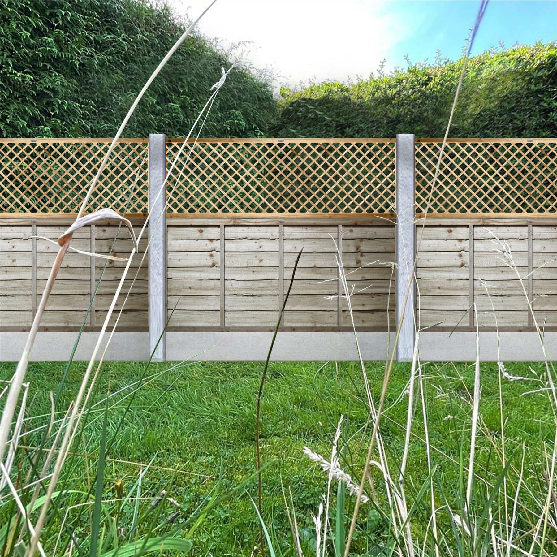 Alderley Diamond Trellis Elite Framed Treated Garden Fence Standard or Privacy - Picture 27 of 60