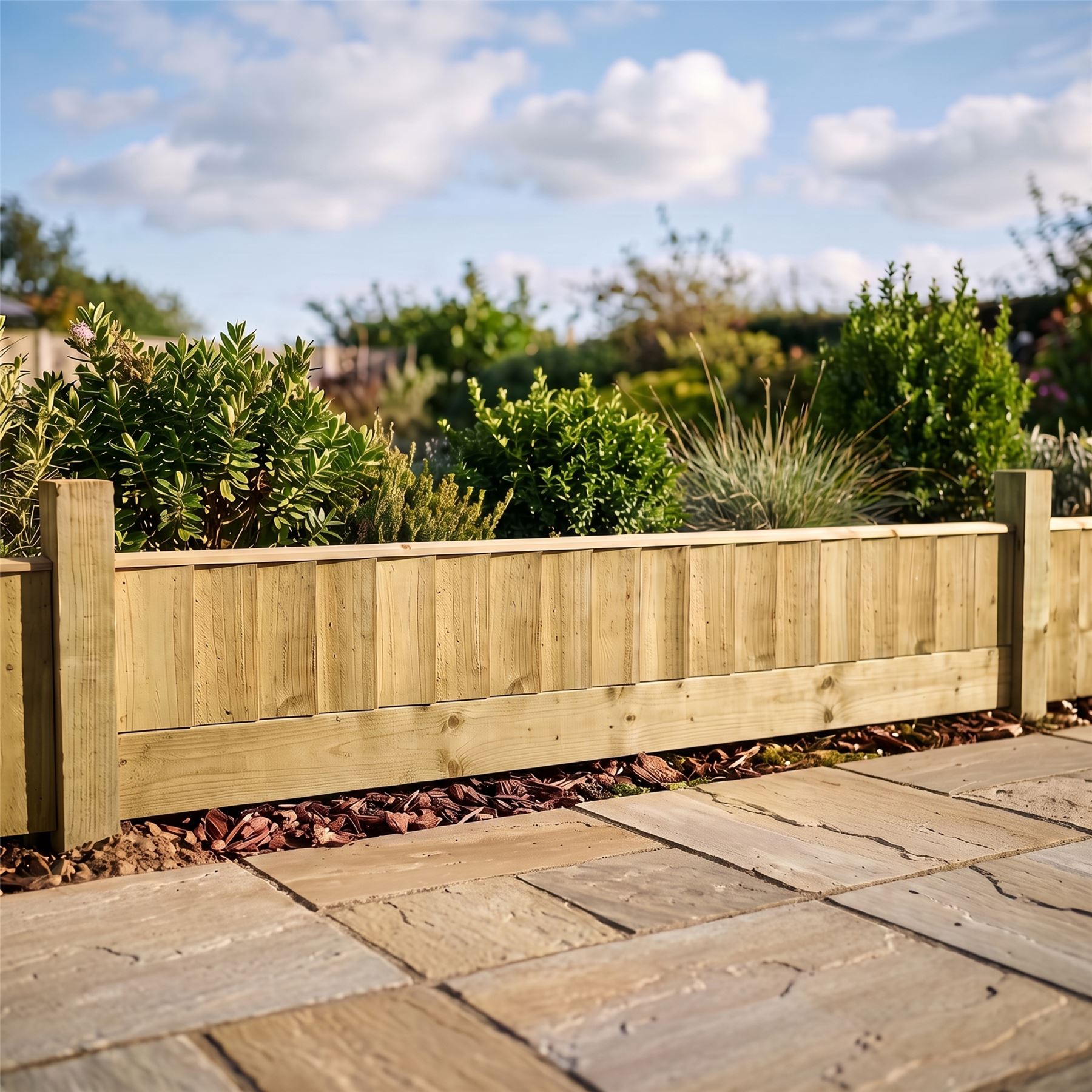 1ft-5ft Feather Edge Flat Top Framed Fence Panel Pressure Treated Timber Fencing - Produktbild 7