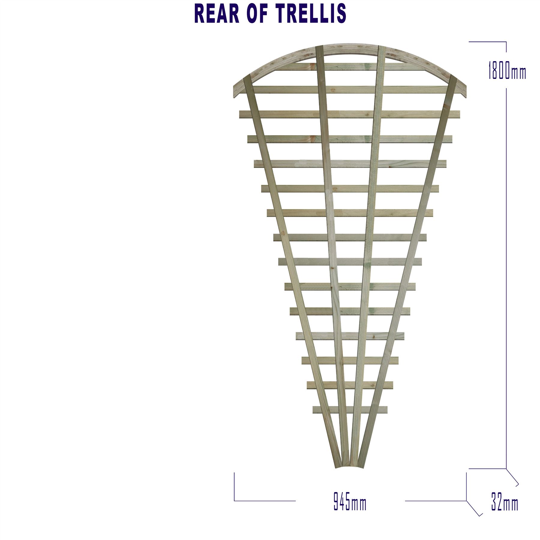 Premier Fan Trellis Flat or Arched 6ftx3ft Lattice Climbing Plant Wooden - Picture 13 of 30