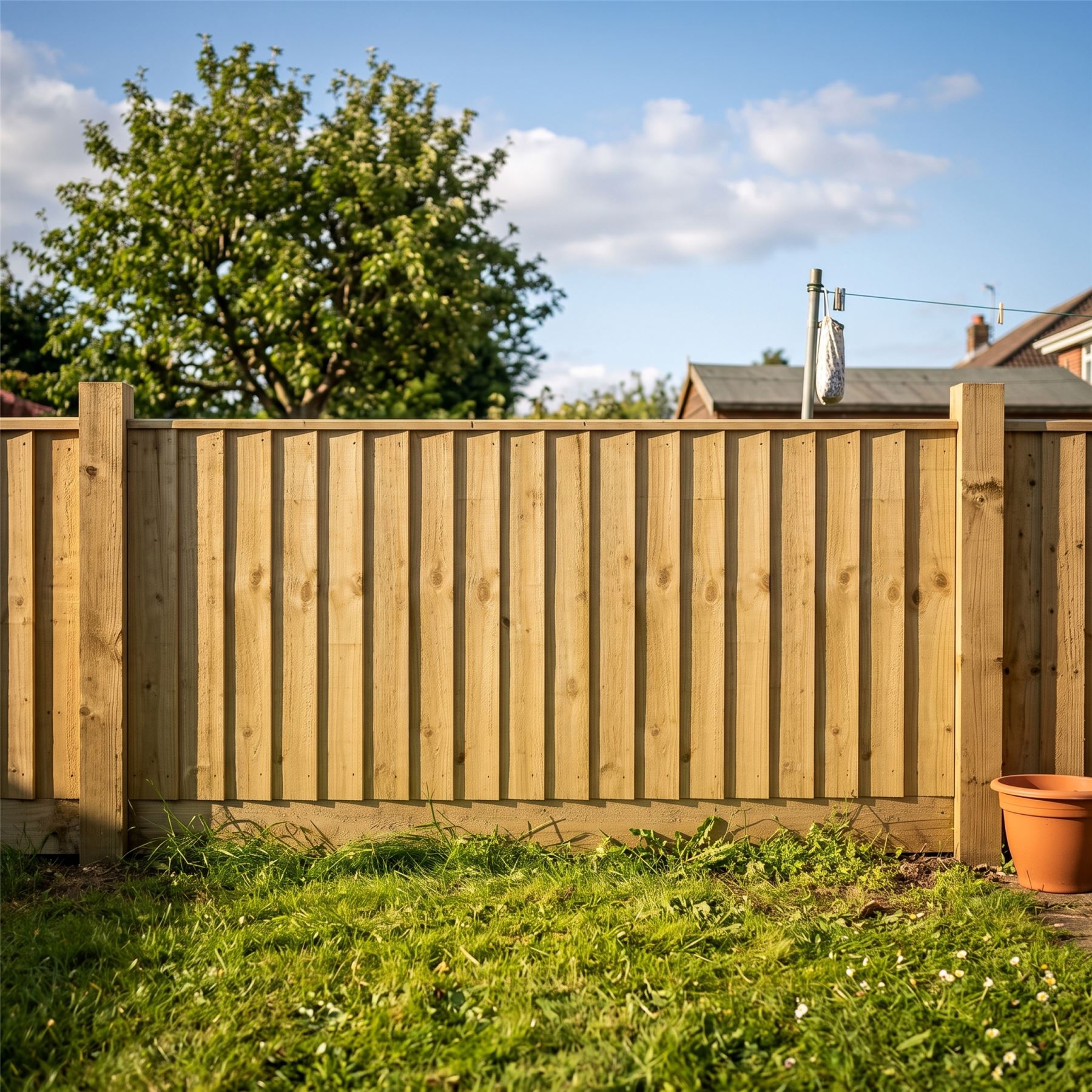 1ft-5ft Feather Edge Flat Top Framed Fence Panel Pressure Treated Timber Fencing - Produktbild 9