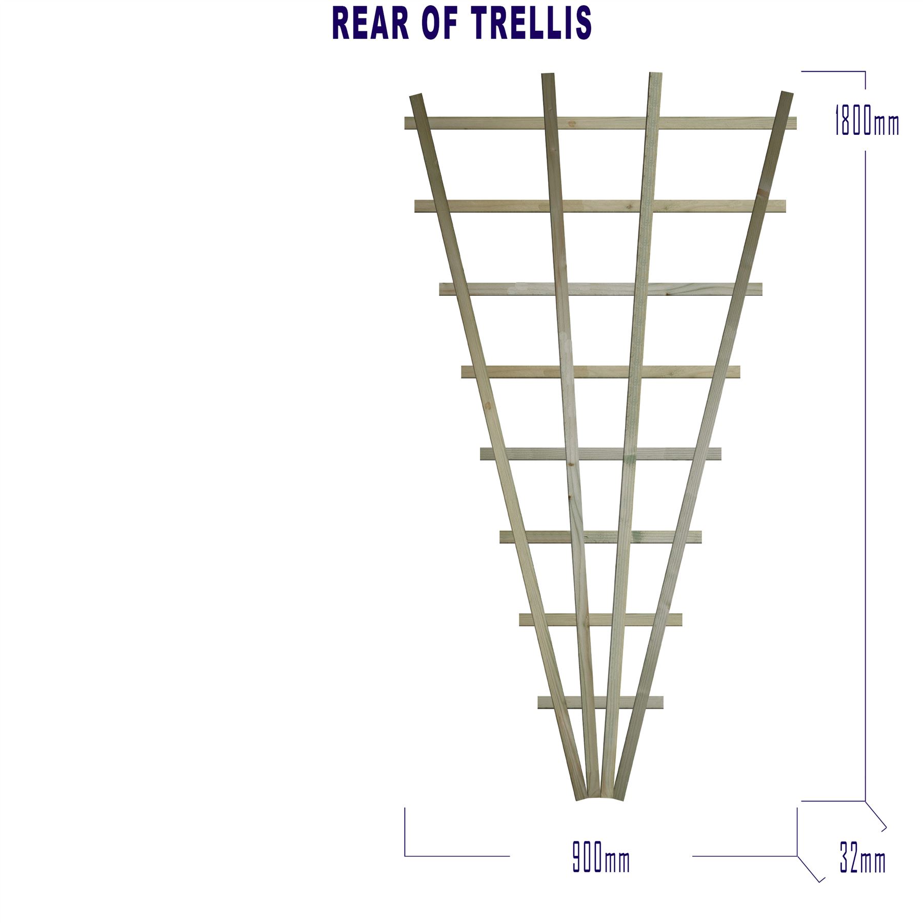 Premier Fan Trellis Flat or Arched 6ftx3ft Lattice Climbing Plant Wooden - Picture 27 of 30