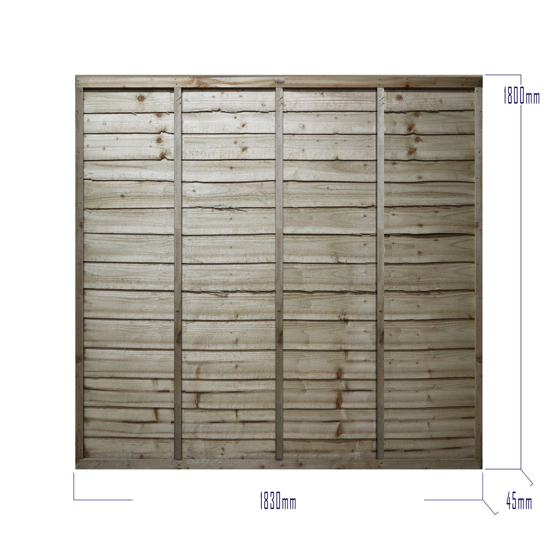 Larch Lap Panel 6ft Wide- 4ft 5ft or 6ft High Treated Garden Fence Waney Overlap