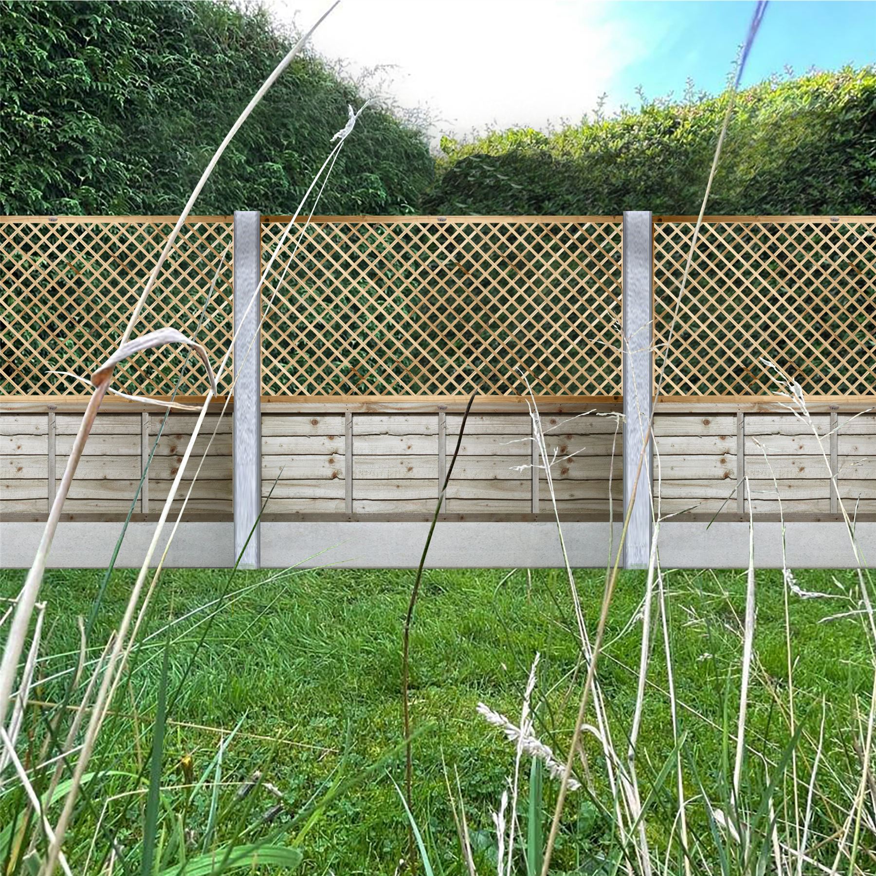 Alderley Diamond Trellis Elite Framed Treated Garden Fence Standard or Privacy - Picture 39 of 60