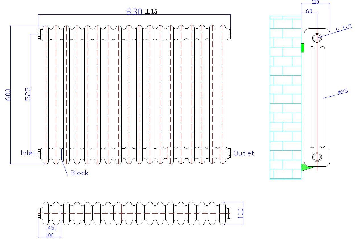 Traditional 2 3 Column Radiator Horizontal Vertical Central Heating ...