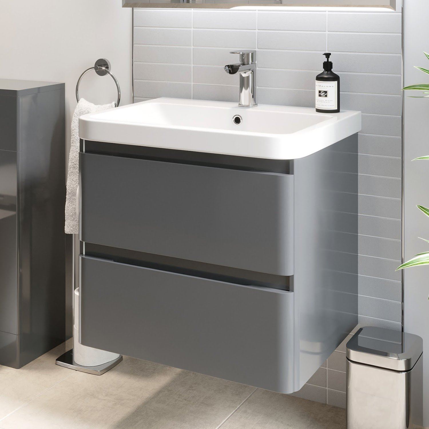 Modern Bathroom Vanity Unit Basin Sink Cabinet Floor Standing Wall Hung ...