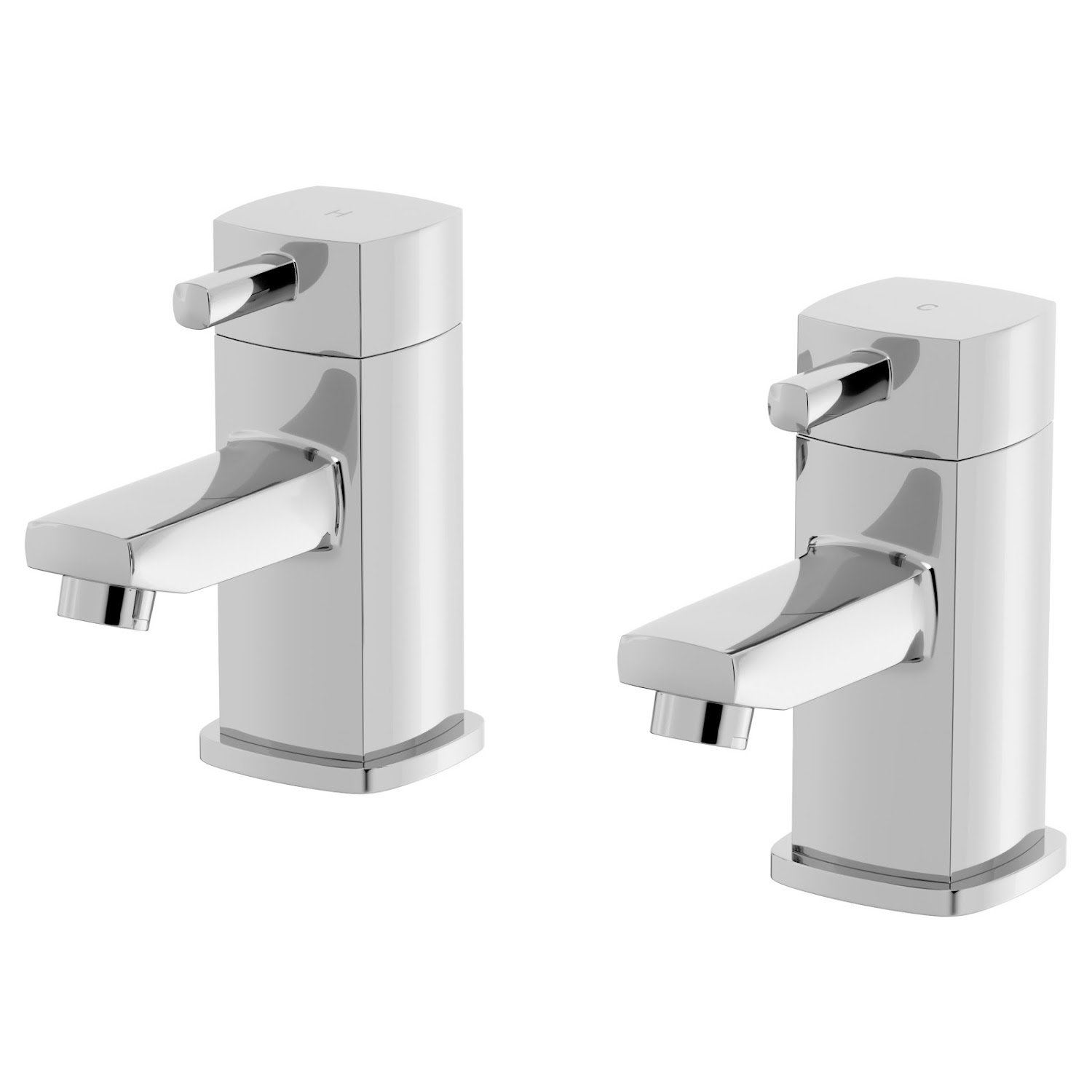 Modern Chrome Square Bathroom Tap Mono Mini Basin Mixer Bath Filler