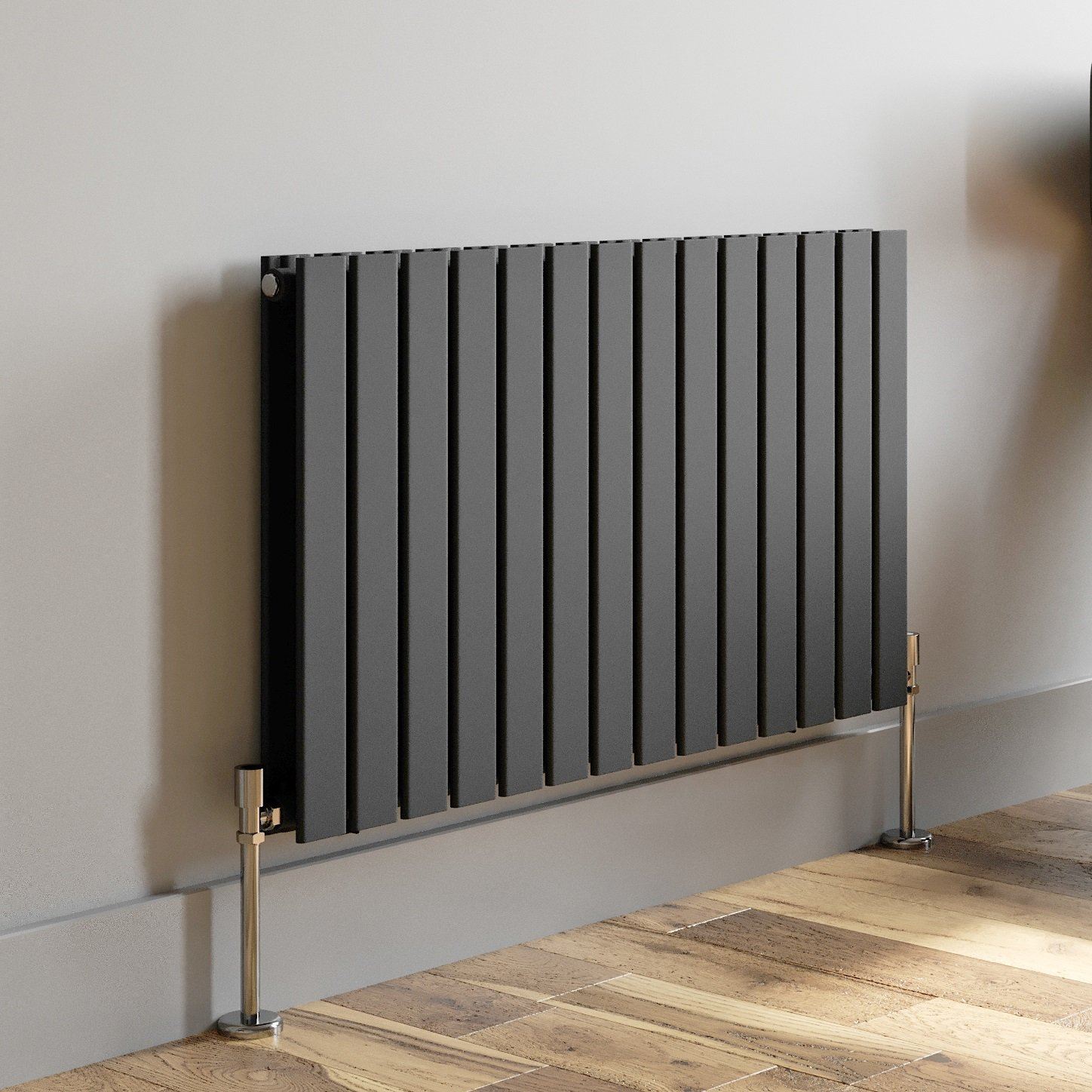 Anthracite Flat Panel Bathroom Designer Radiator Towel Rail Central ...